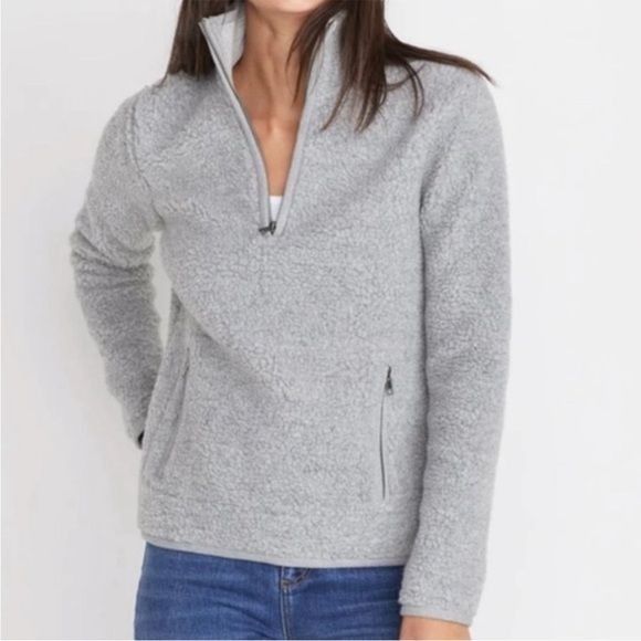 Marine Layer Marine Layer Sherpa Quarterzip Pullover XS Grey Women Cozy A Size XS / US 0-2 / IT 36-38 - 1 Thumbnail