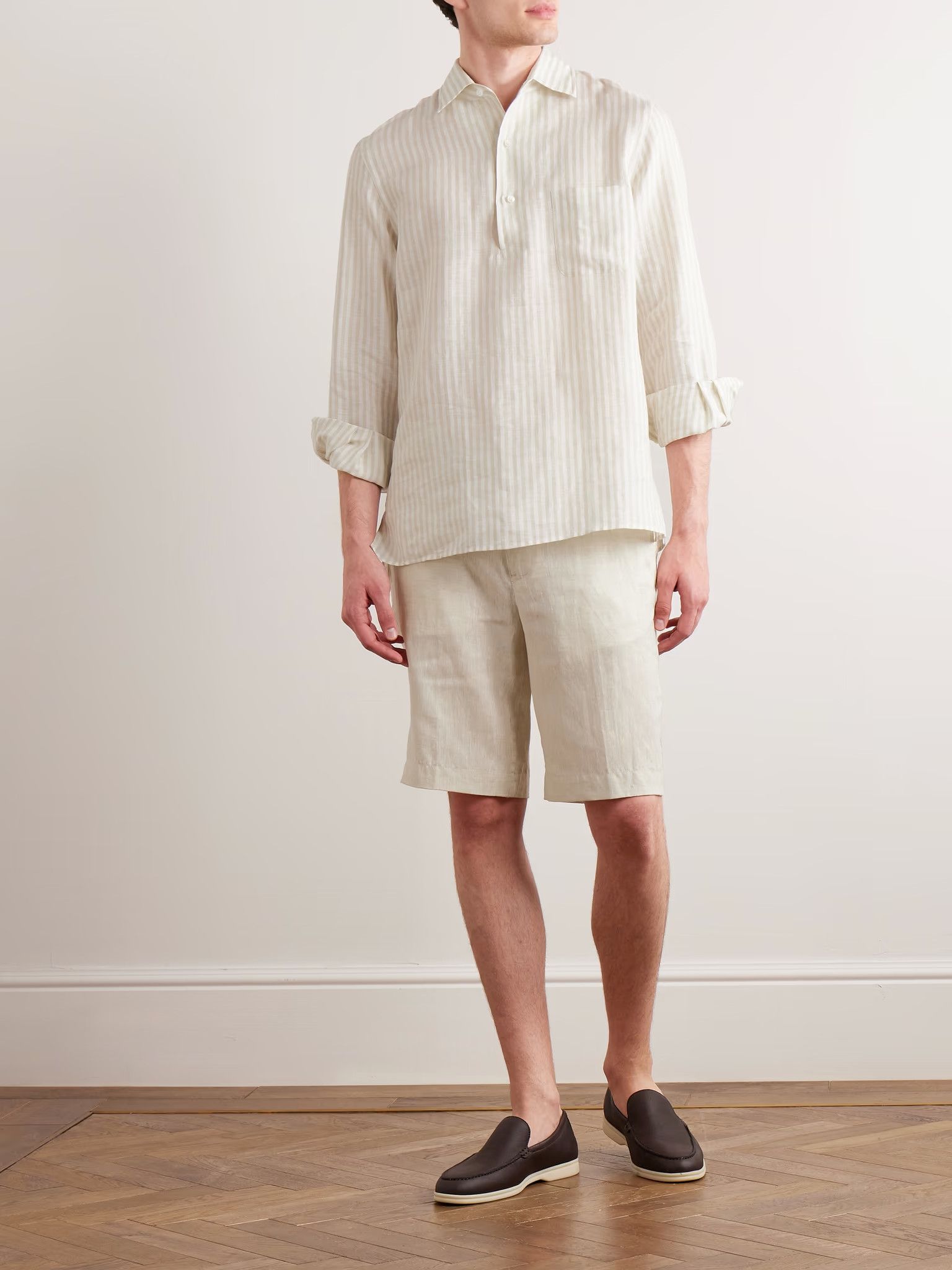 Loro Piana o1srvl11e1024 Bermuda Flat Shorts in Sand Size US 36 / EU 52 - 2 Thumbnail
