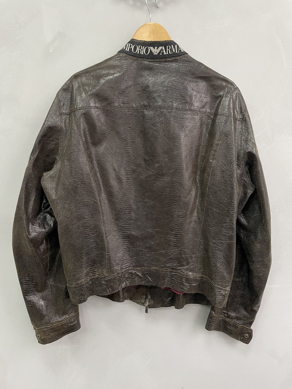 Emporio Armani VINTAGE iguana LEATHER EMPORIO armani AVANT GARDE JACKET 90s Size US L / EU 52-54 / 3 - 10 Thumbnail