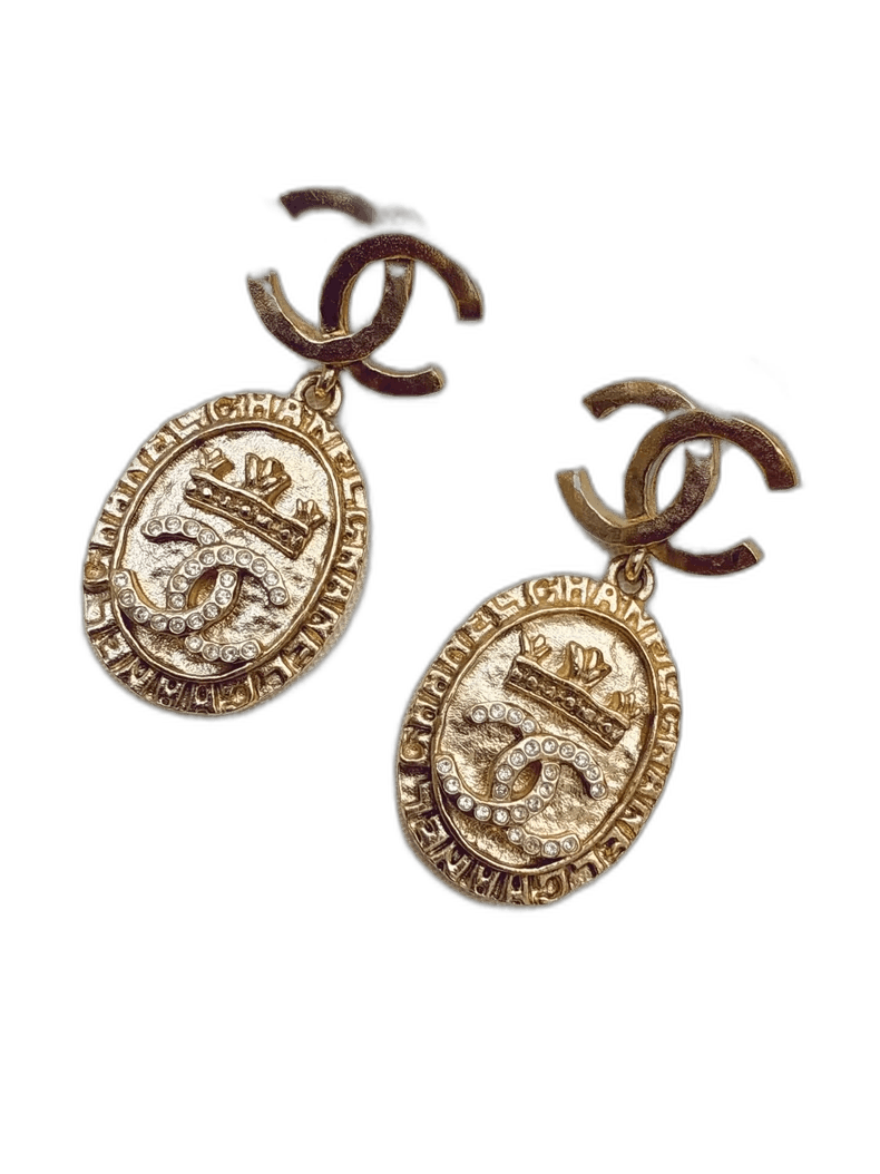 Chanel Chanel 21A Crown Coin Double C Earrings Size ONE SIZE - 1 Thumbnail
