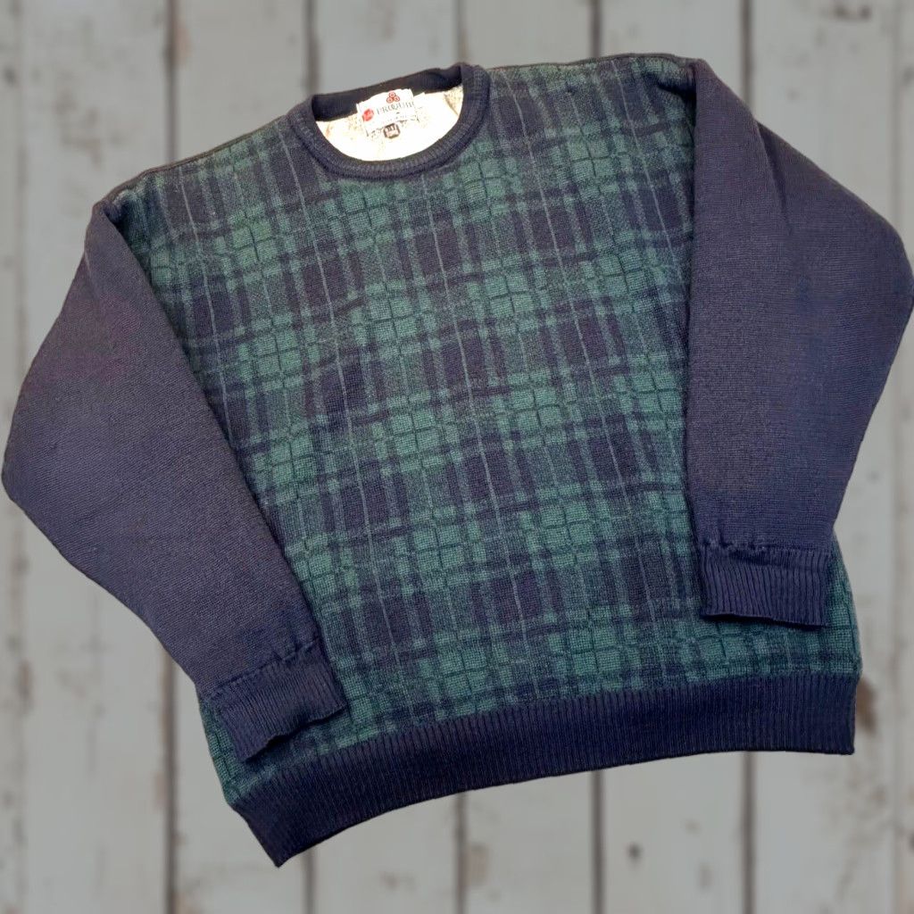 Vintage VINTAGE ProQuip Wind Stopper Golf Sweater Wool Gore-WS Lined Plaid Mens Large Size US L / EU 52-54 / 3 - 1 Thumbnail