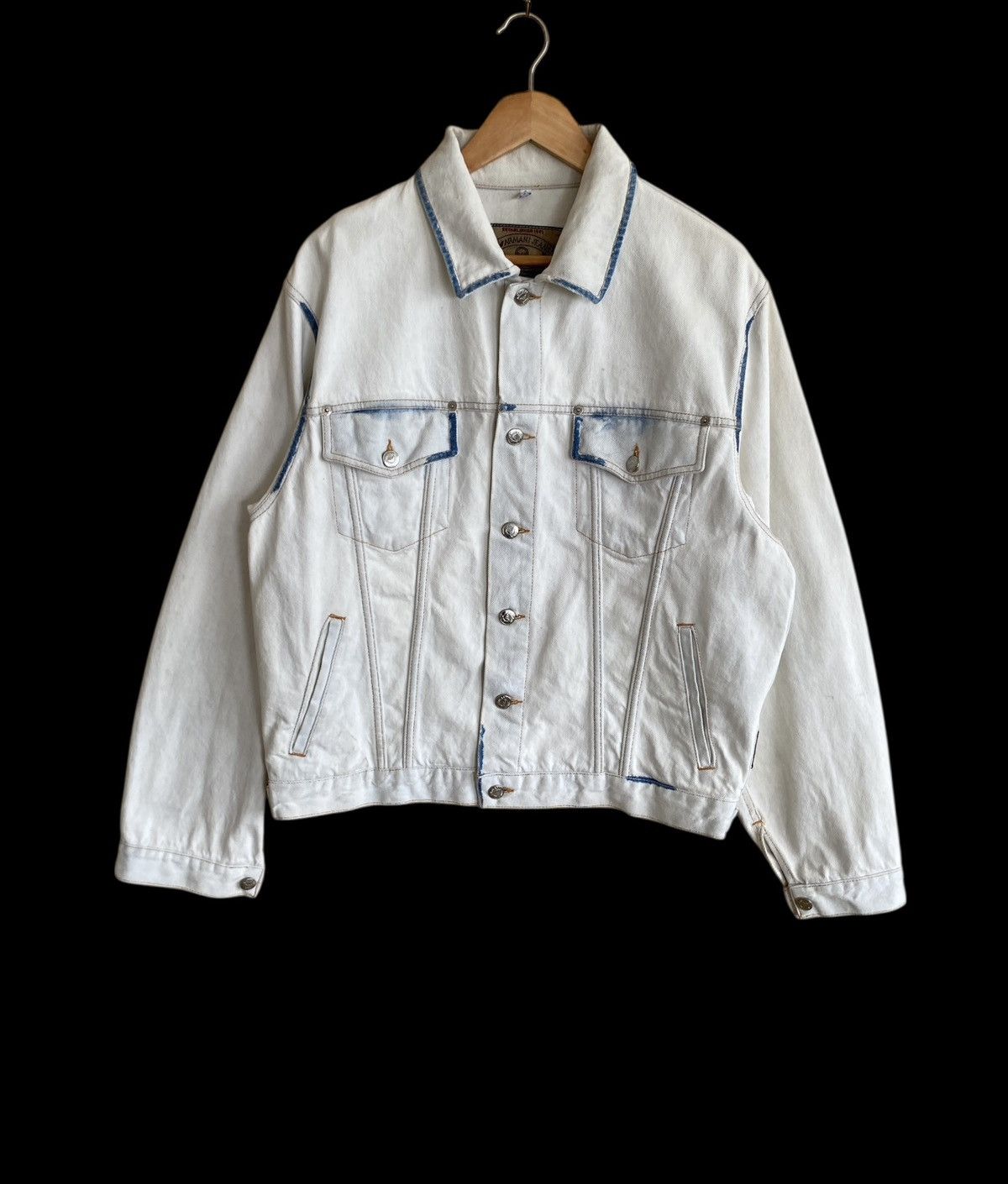 Giorgio Armani Vintage Brand Giorgio Armani Denim Trucker Jacket 1990s Size US M / EU 48-50 / 2 - 1 Thumbnail