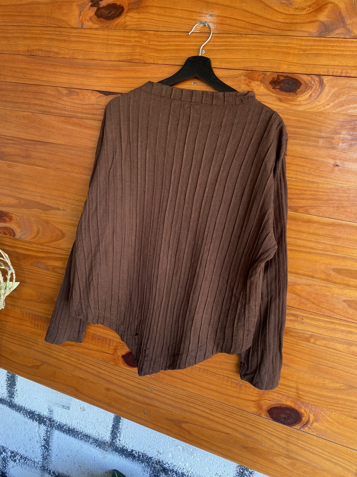 Issey Miyake Vintage HAI Sporting Gear Brown Ribbed Knit Top Issey Miyake Size M / US 6-8 / IT 42-44 - 11 Thumbnail