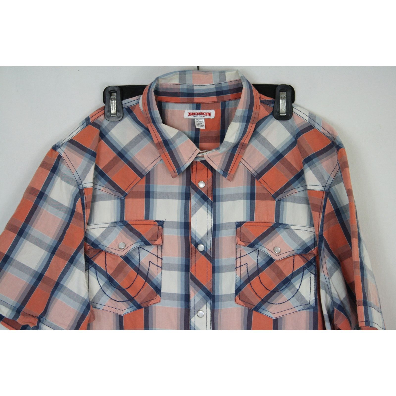 True Religion True Religion Western Snap Shirt Plaid XXL Pearl Snap Size US XL / EU 56 / 4 - 2 Thumbnail