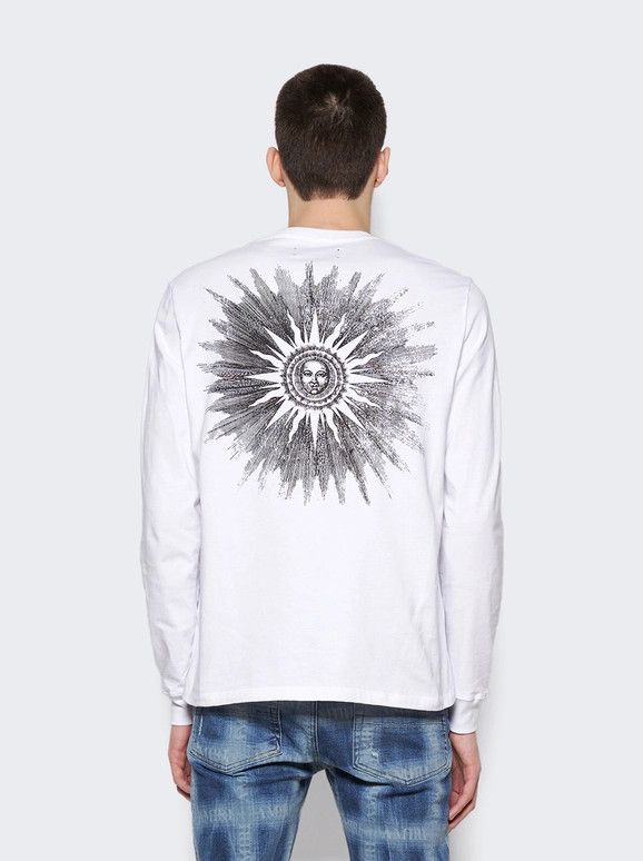 Amiri o1gr1nt1124 Sun Ls T-Shirt in White Size US XL / EU 56 / 4 - 5 Thumbnail