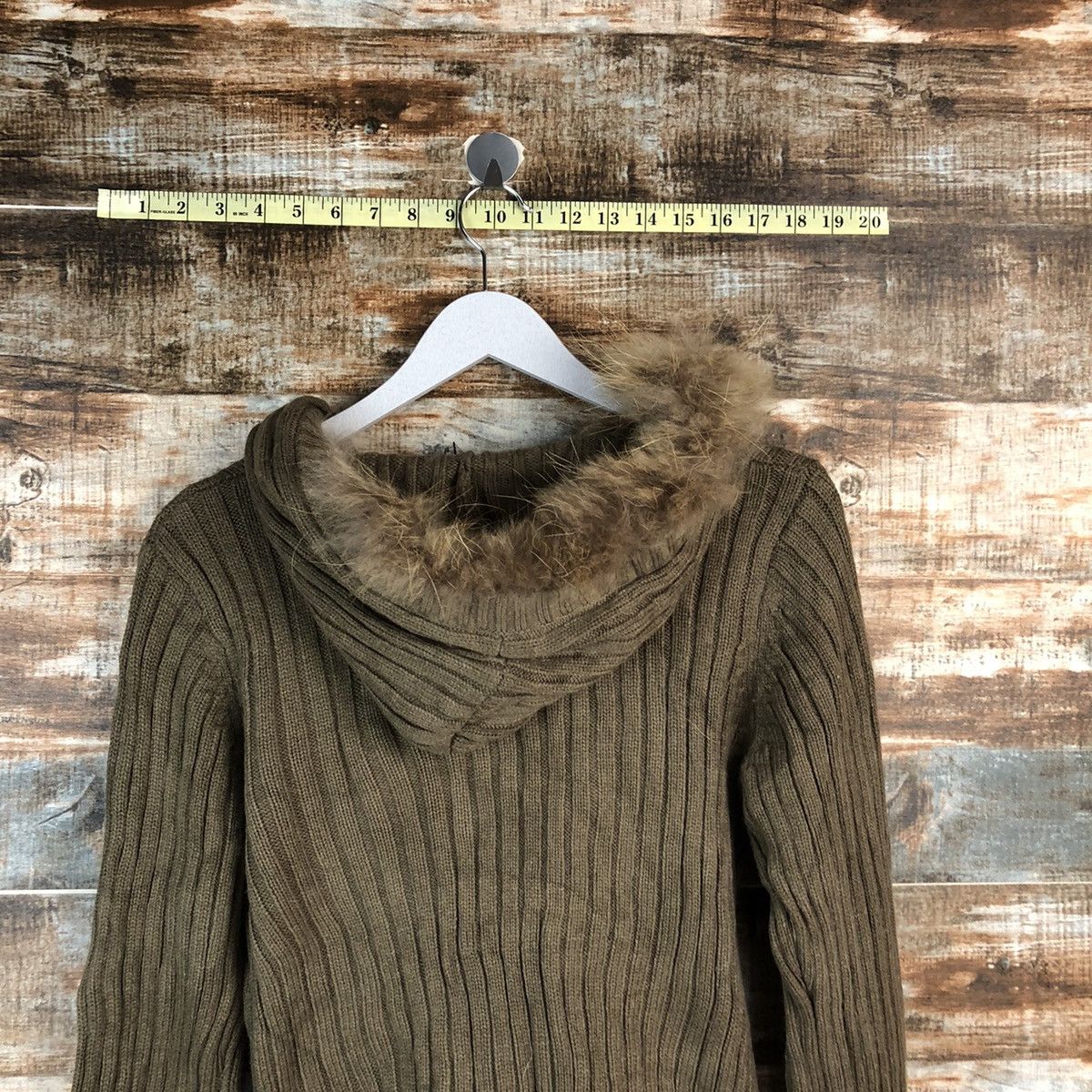 Homespun Knitwear × Japanese Brand Mish Mash japan Brown fur hoodie Knitwear #A2401 Size M / US 6-8 / IT 42-44 - 14 Thumbnail