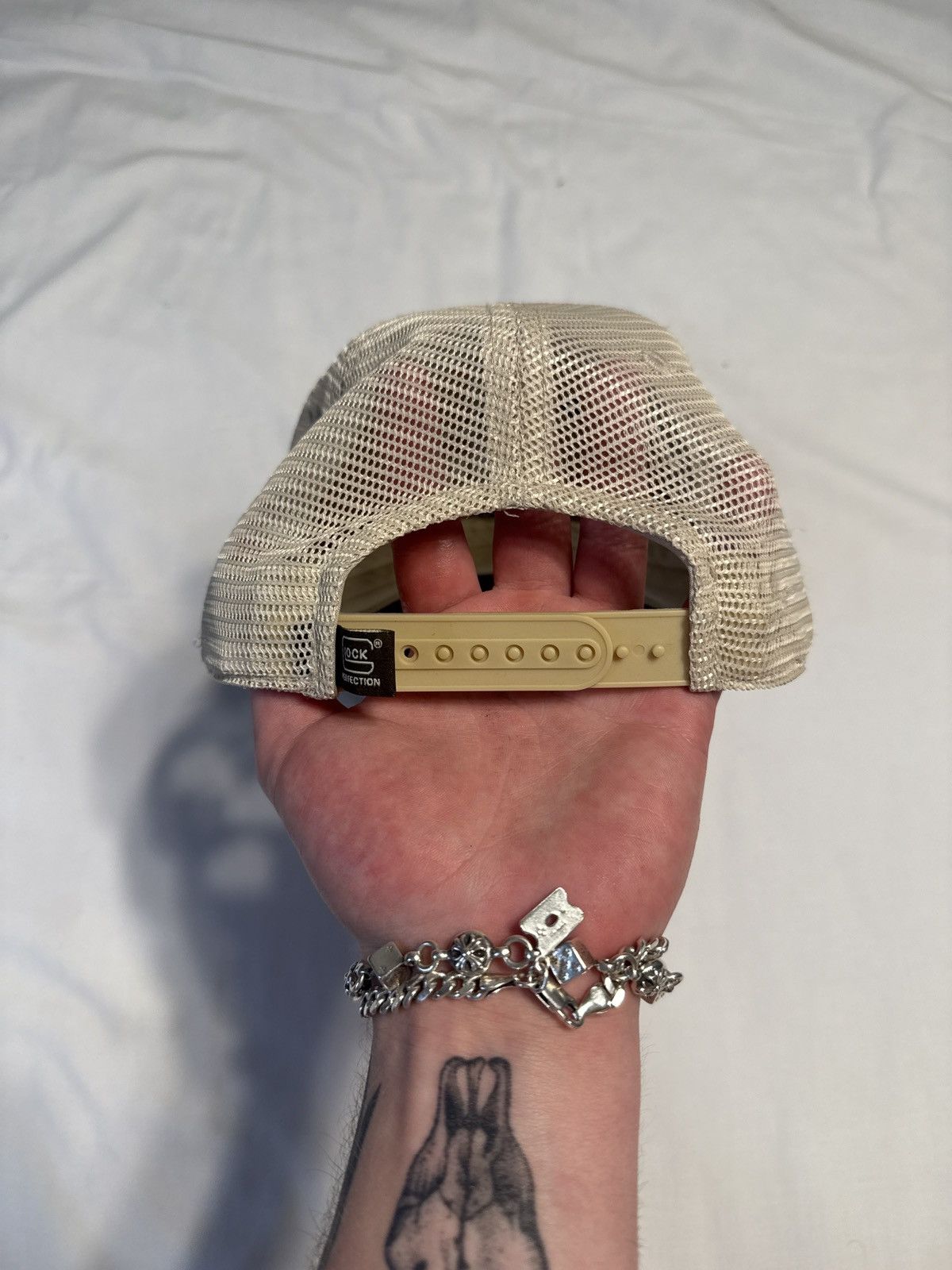 Vintage Vintage Y2K Glock Shooting Sports Tan Suede Trucker Hat Size ONE SIZE - 3 Thumbnail