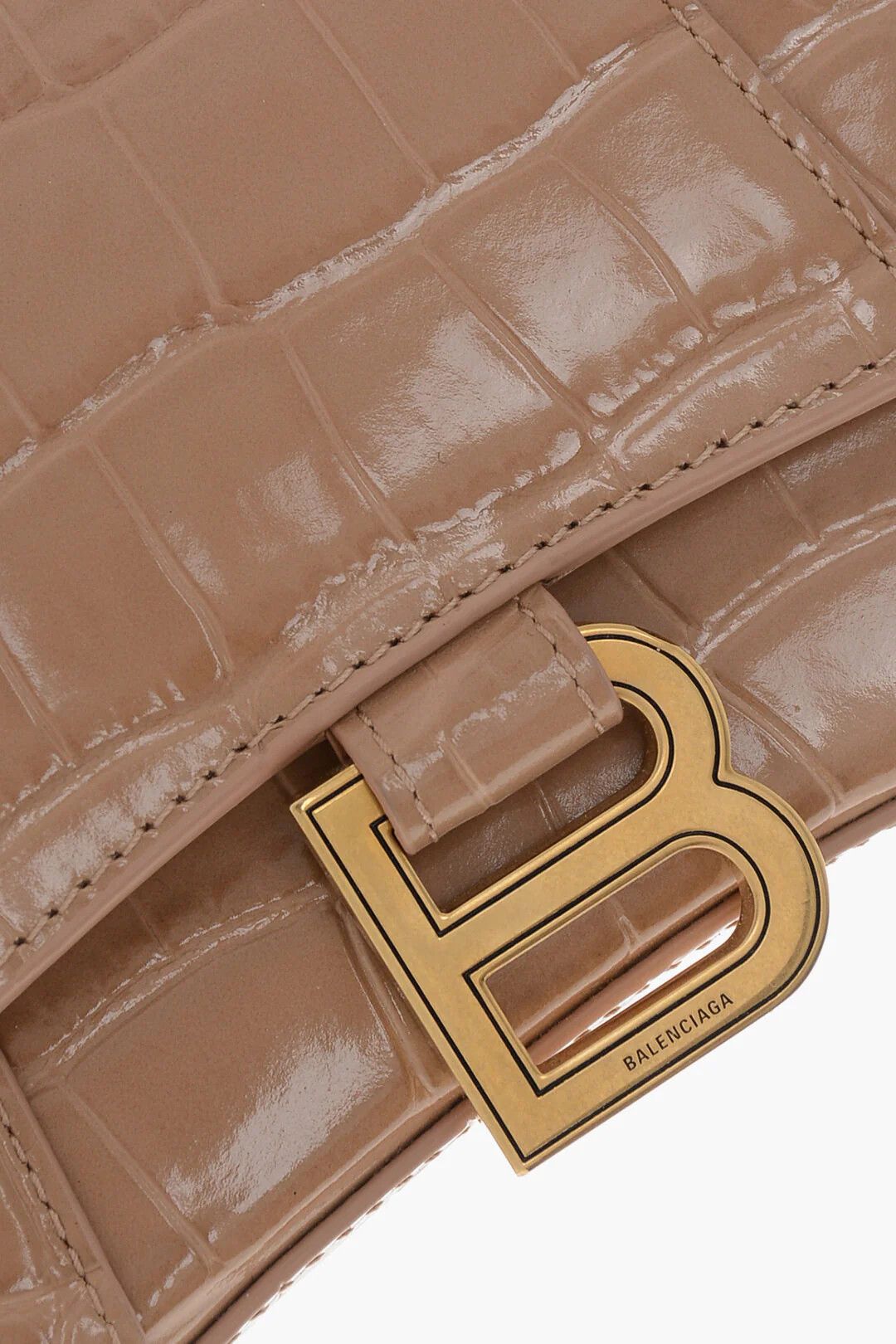 Balenciaga og1mm0326 Size: OS / Glossy Croc-Effect Leather Handbag Size ONE SIZE - 4 Thumbnail