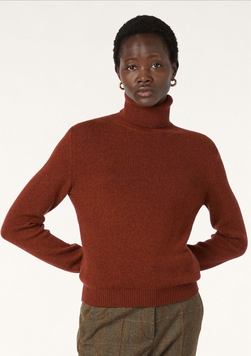 Loro Piana o1srvl11e0725 FAO6884 Turtleneck Cashmere Sweater in Maroon Size L / US 10 / IT 46 - 3 Thumbnail