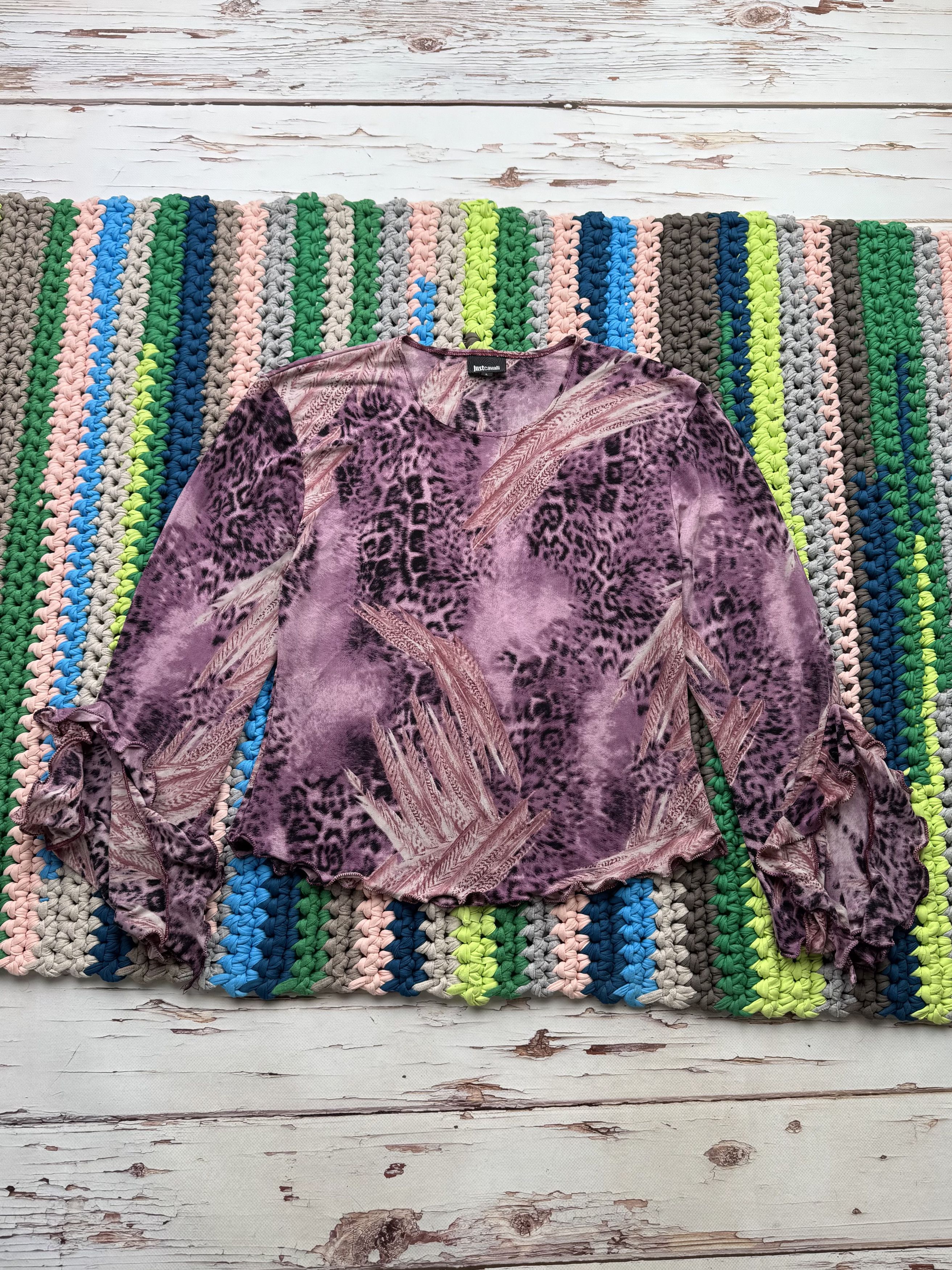 Just Cavalli Just Cavalli Vintage Blouse (V311)(D10) Size L / US 10 / IT 46 - 1 Thumbnail