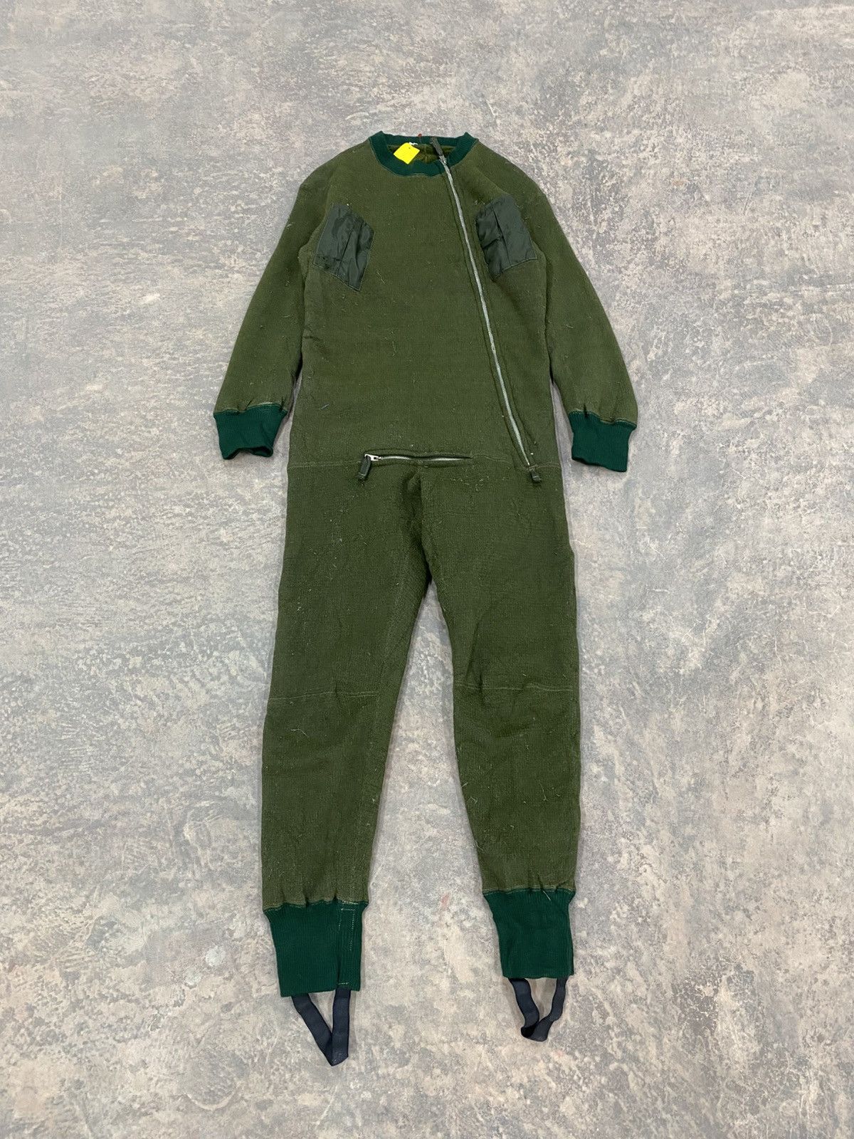 Vintage 1970s -Military Flight Coverall Jumpsuit Wool asymmetric Size US 32 / EU 48 - 1 Thumbnail