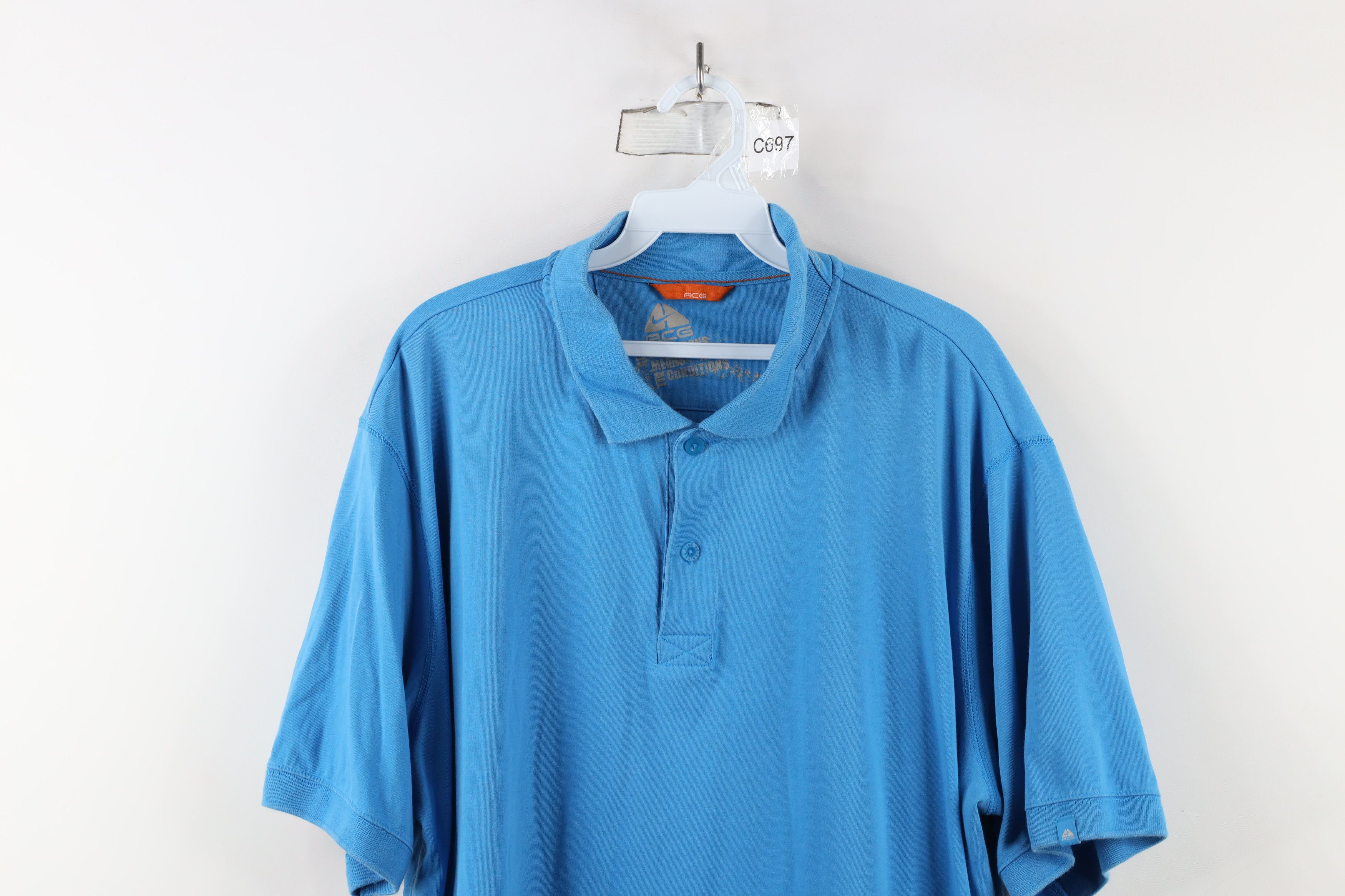 Nike × Vintage Vintage Nike ACG Travis Mini Swoosh Collared Polo Shirt Size US XXL / EU 58 / 5 - 2 Thumbnail