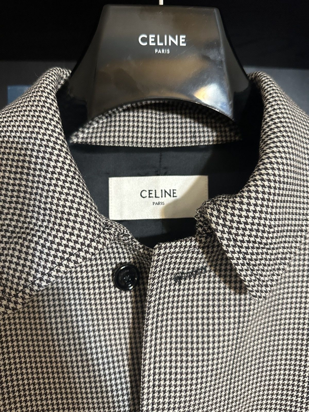 Celine SS19 brown houndstooth Mac overcoat Size US S / EU 44-46 / 1 - 3 Thumbnail