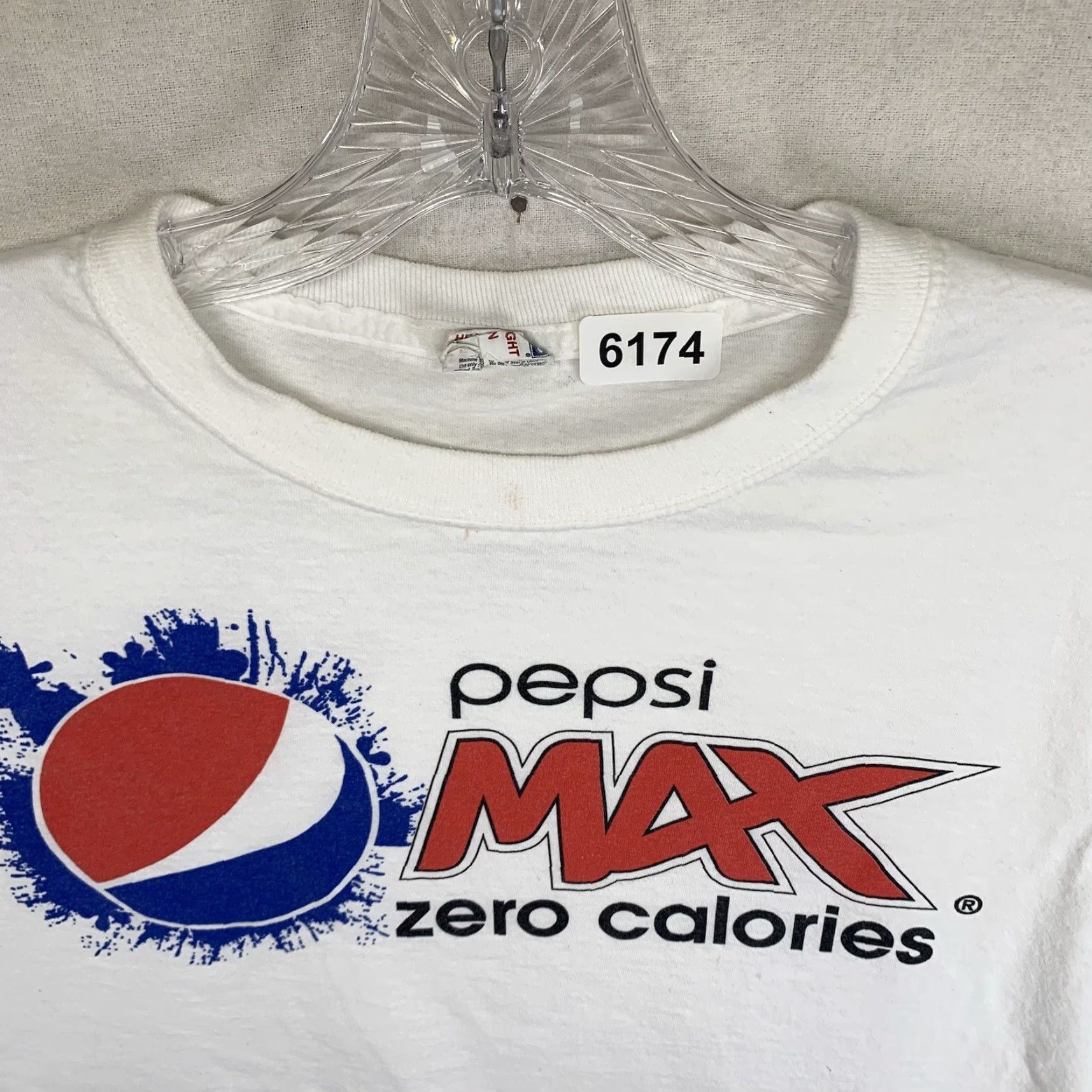 Jerzees VINTAGE JERZEES Pepsi Max T-Shirt Mens Large White Graphic Print Zero Calories 90s Cola Pop Size US L / EU 52-54 / 3 - 6 Thumbnail