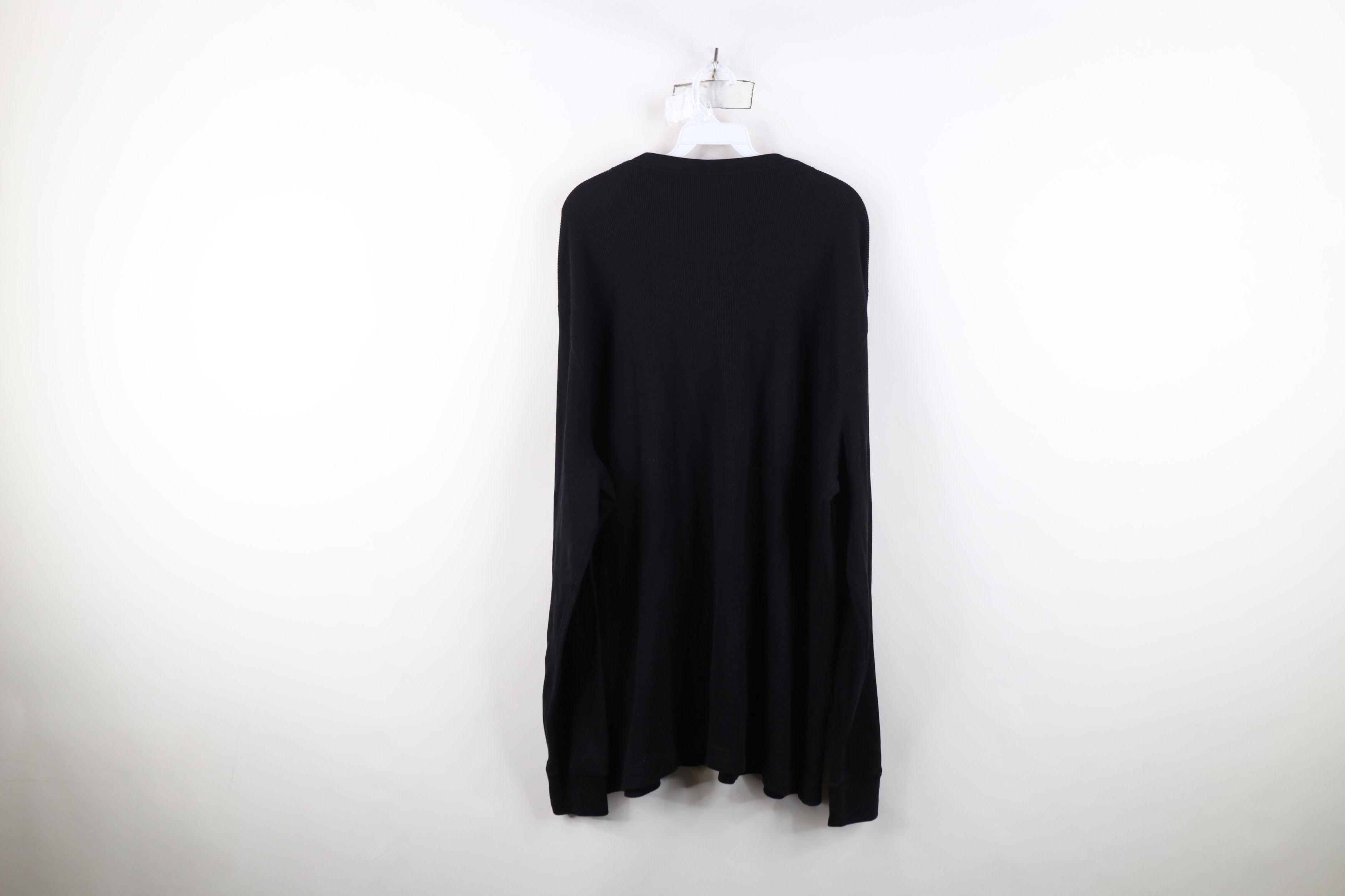 Vintage Vintage Streetwear Thermal Waffle Knit Henley T-Shirt Black Size US XXL / EU 58 / 5 - 12 Thumbnail
