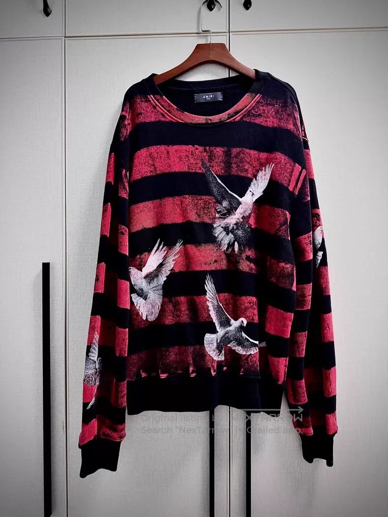 Amiri Amiri Glitter Blood Pigeon Sweatshirt Size US S / EU 44-46 / 1 - 1 Thumbnail