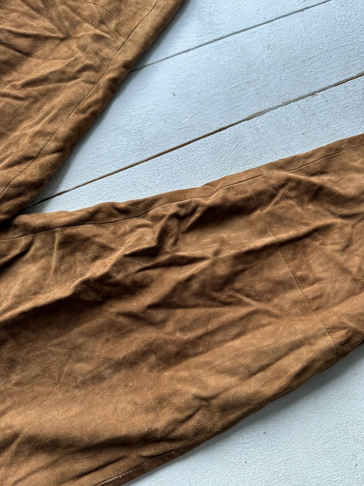 Leather 🚨Vintage leather pants motorcycles BROWN LUXURY Y2K Size 26" / US 2 / IT 38 - 6 Thumbnail