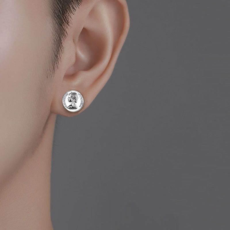 Jewelry × Sterling Silver Dark Earrings One Pairs Chrome Jewelry Size ONE SIZE - 1 Thumbnail