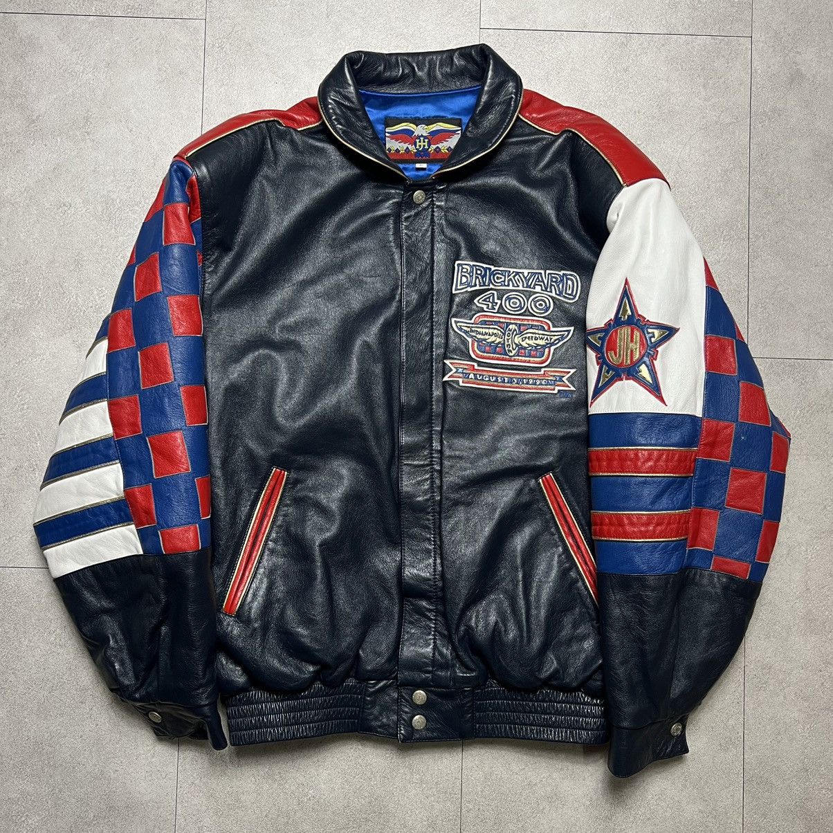 Jeff Hamilton Jeff Hamilton BRICK YARD 400 Virsity Leather Jacket Size US L / EU 52-54 / 3 - 2 Thumbnail