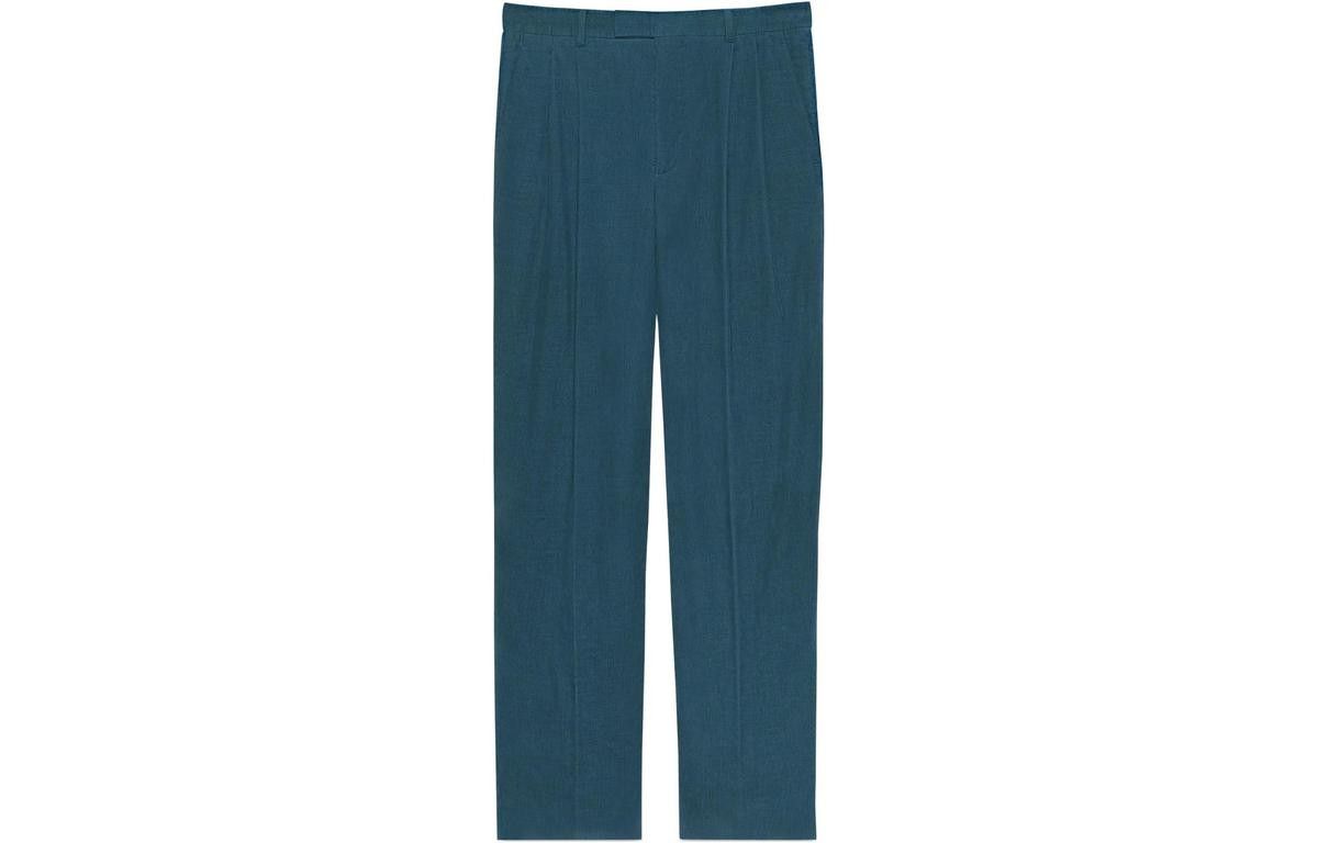 Gucci o1loc1c0226 743238 Corduroy Pant With Gucci Web Label Blue Size US 28 / EU 44 - 1 Preview