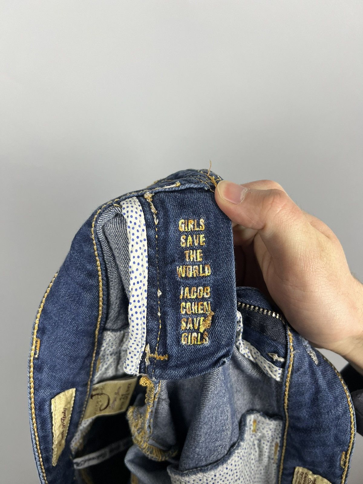 Jacob Cohen Jacob Cohen Jeans ”Girls Save The World” Blue Made in Italy Size 31" - 17 Thumbnail