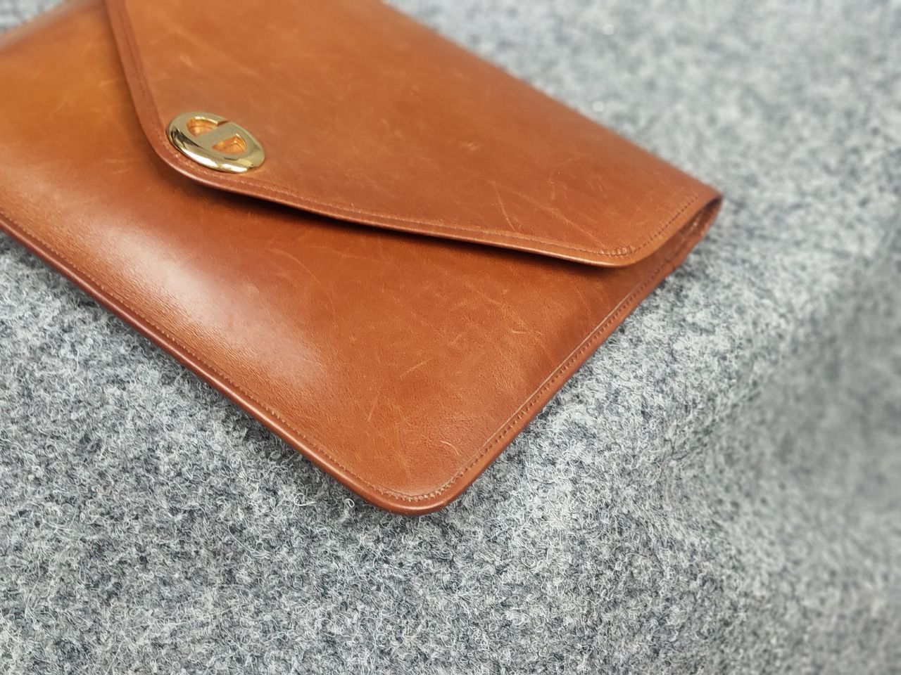 Dior Christian Dior Vintage 80s Envelope Clutch Brown Leather Bag Size ONE SIZE - 9 Thumbnail