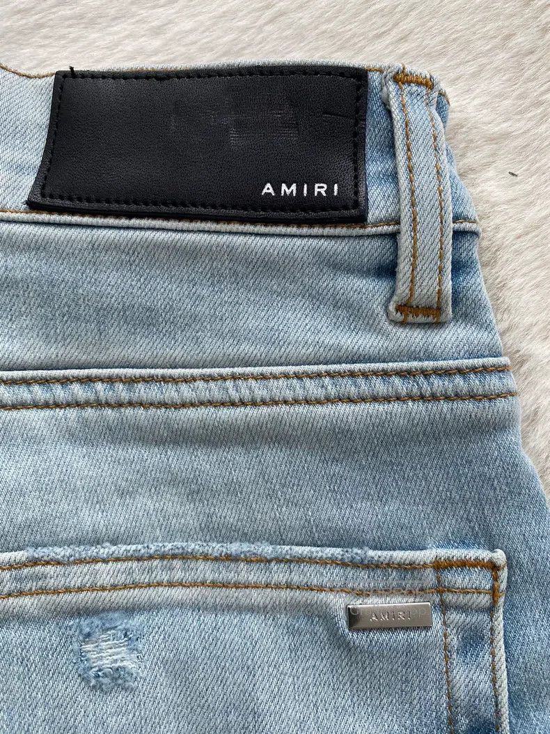 Amiri Amiri Size 32 Washed blue and black characters destroy logo Size US 32 / EU 48 - 3 Thumbnail
