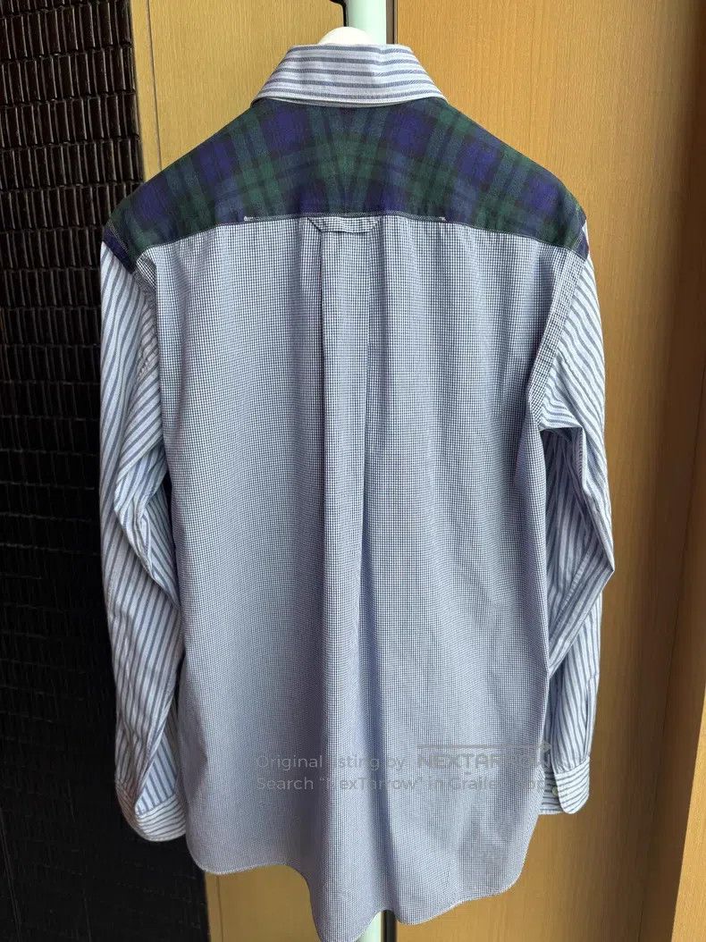 Junya Watanabe JUNYA WATANABE Navy and White Striped Shirt Size US S / EU 44-46 / 1 - 2 Thumbnail