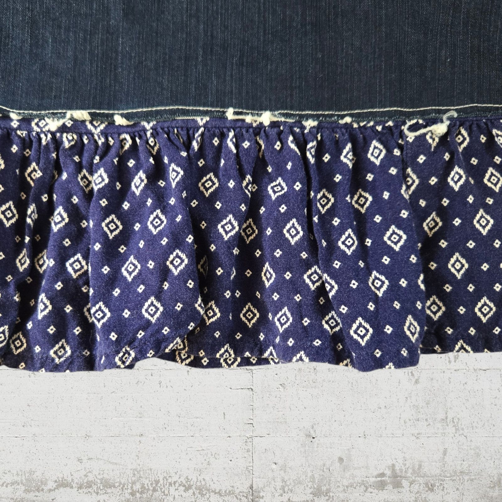 Handmade Upcycled Denim Bandana Print Western Mini Skirt Size 8 Size 30" / US 8 / IT 44 - 3 Thumbnail