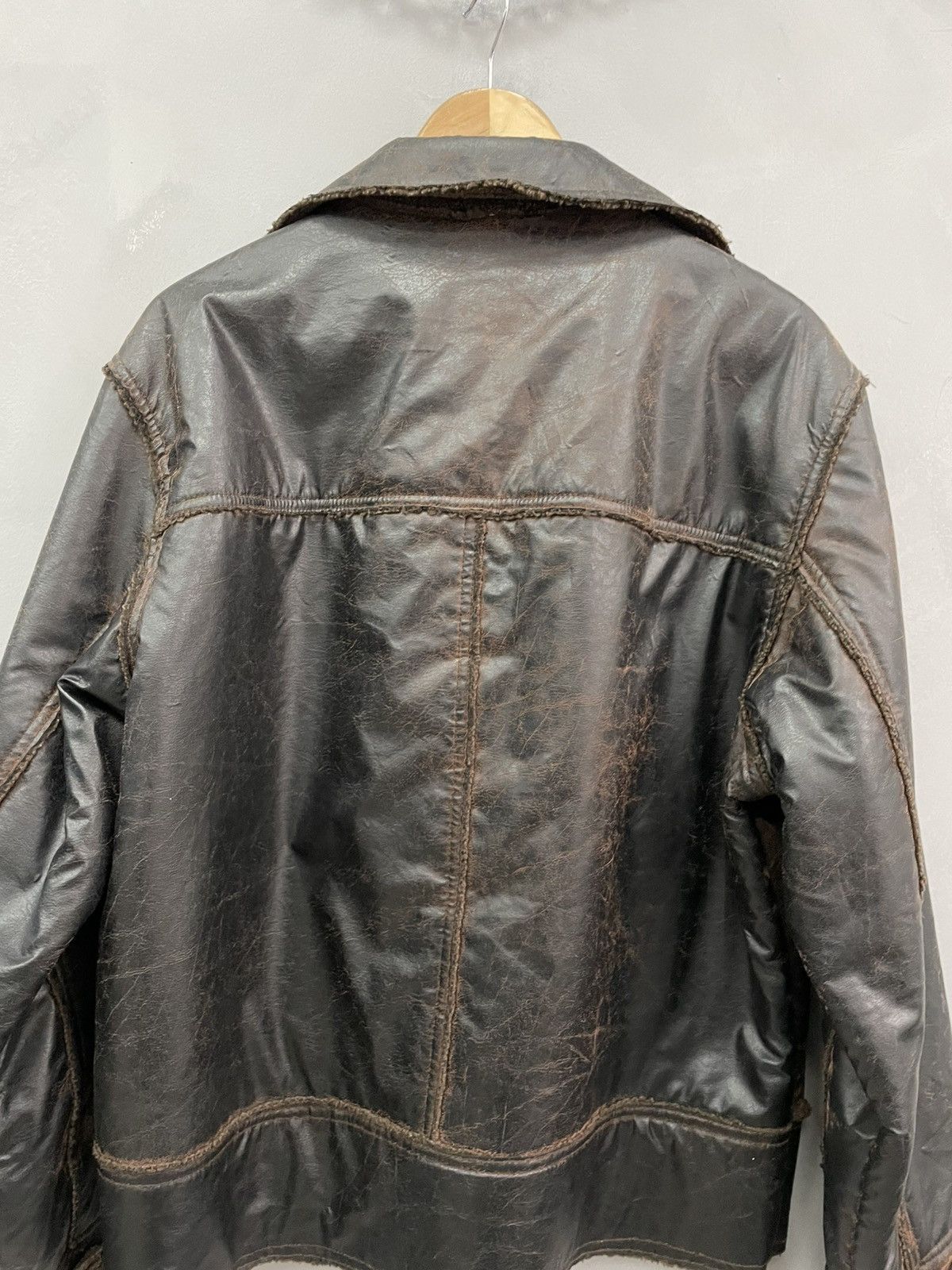Diesel Diesel style distressed faux Leather Jacket shearling y2k Size US L / EU 52-54 / 3 - 9 Thumbnail