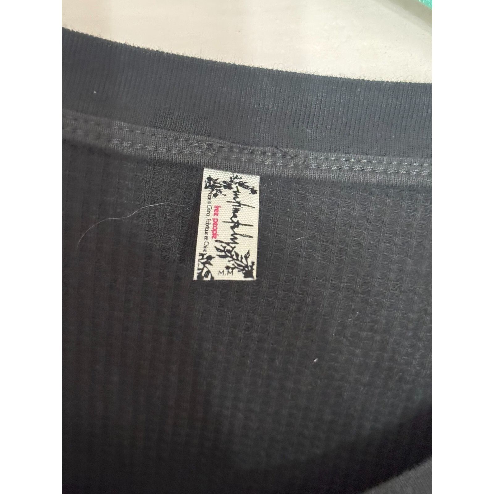 Free People NEW Free People Intimately Women Medium Black Waffle Pullove Size M / US 6-8 / IT 42-44 - 3 Thumbnail
