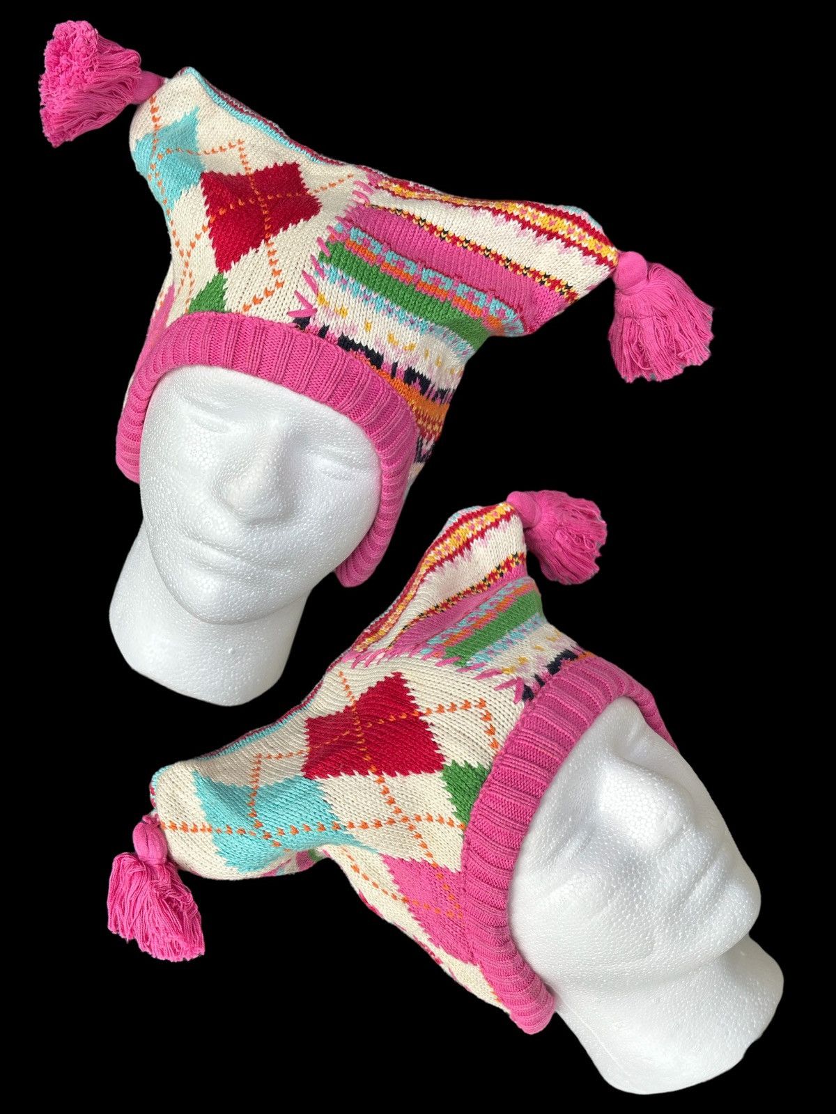 Japanese Brand × Kapital × Vintage Bunny Horn Devil MultiColour Beanie Hats ispired By Kapital🎌 Size ONE SIZE - 1 Thumbnail
