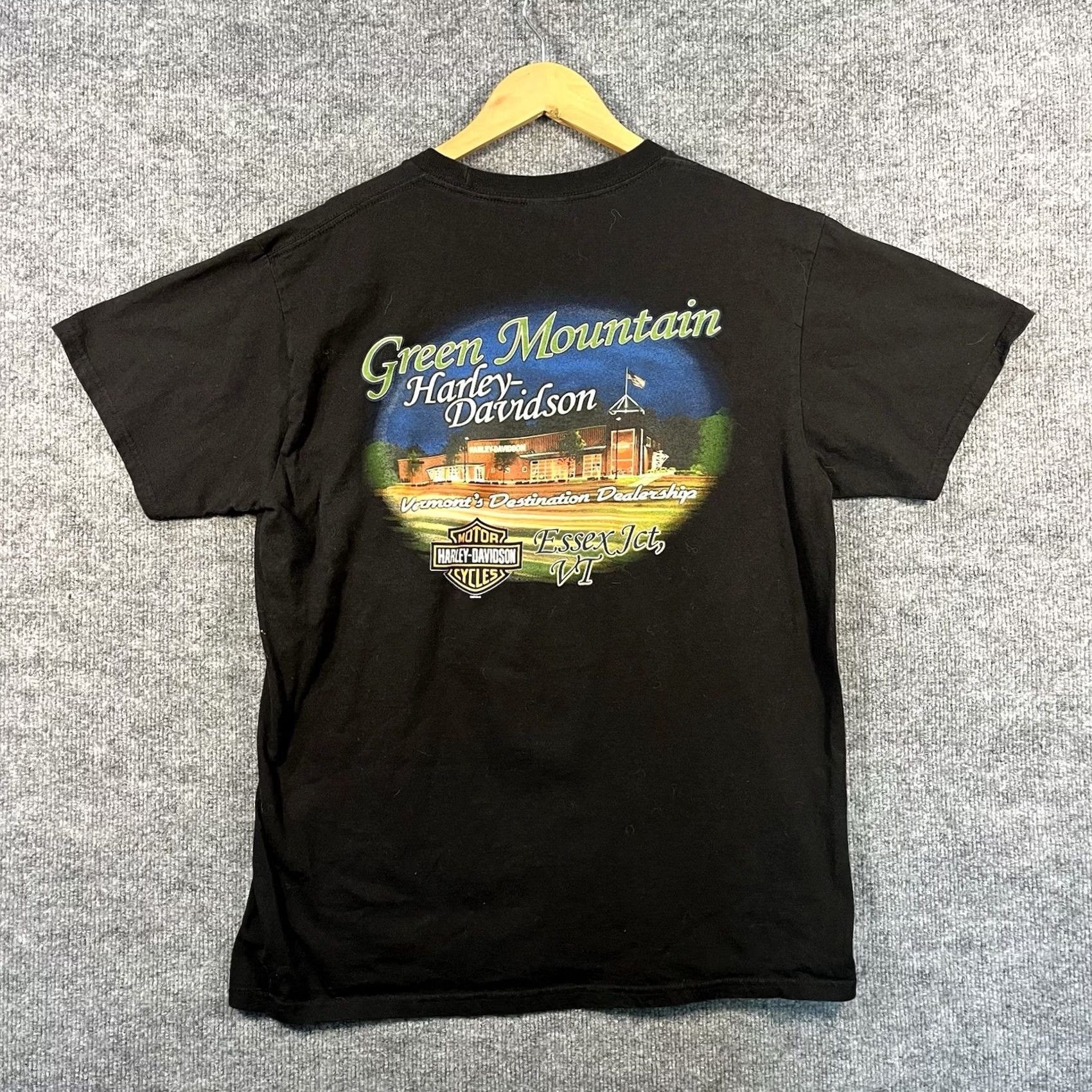 Harley Davidson VINTAGE Harley-Davidson Shirt Mens Large Black Graphic Print Crew Neck Short Sleeve Cotton Logo Biker Motorcycle VT Y2K Essex Jct Size US L / EU 52-54 / 3 - 5 Thumbnail