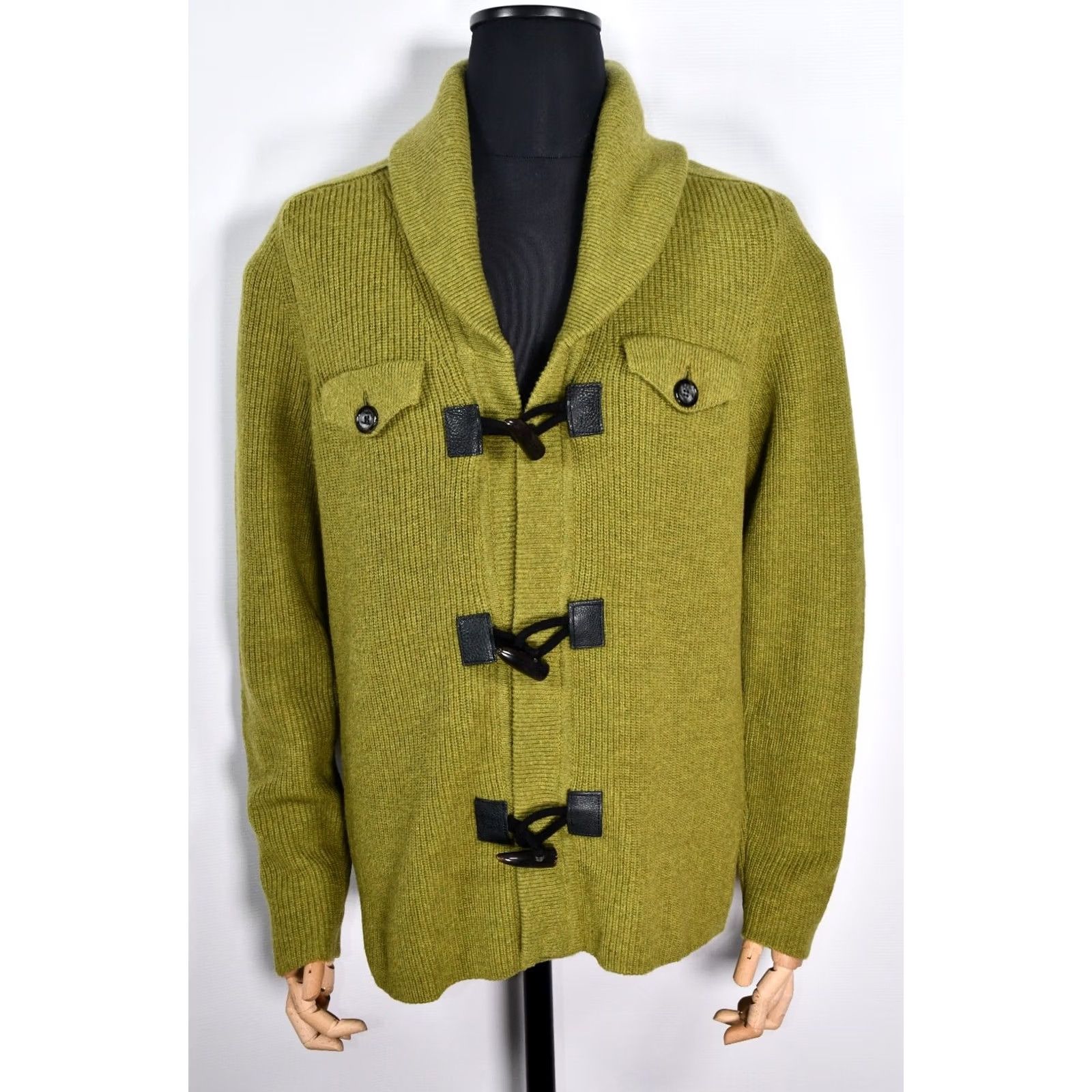 Paolo Pecora PAOLO PECORA Cardigan Wool Shawl Green XL Men Long Sleeve Vintage Style? Gand? Size US XL / EU 56 / 4 - 2 Thumbnail