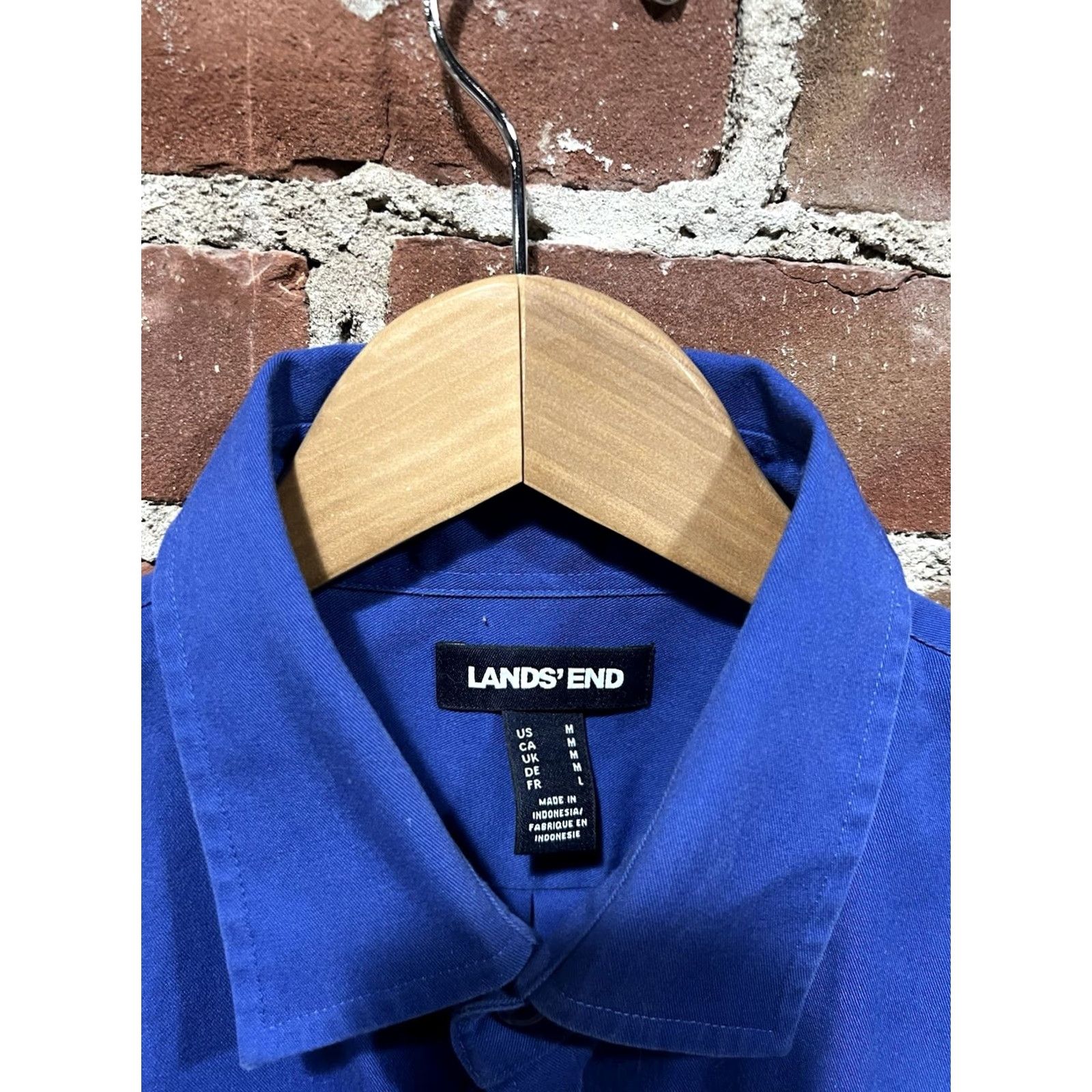 Lands' End Lands' End Mens Blue Short Sleeve Button-Up Shirt Size M Size US M / EU 48-50 / 2 - 3 Thumbnail