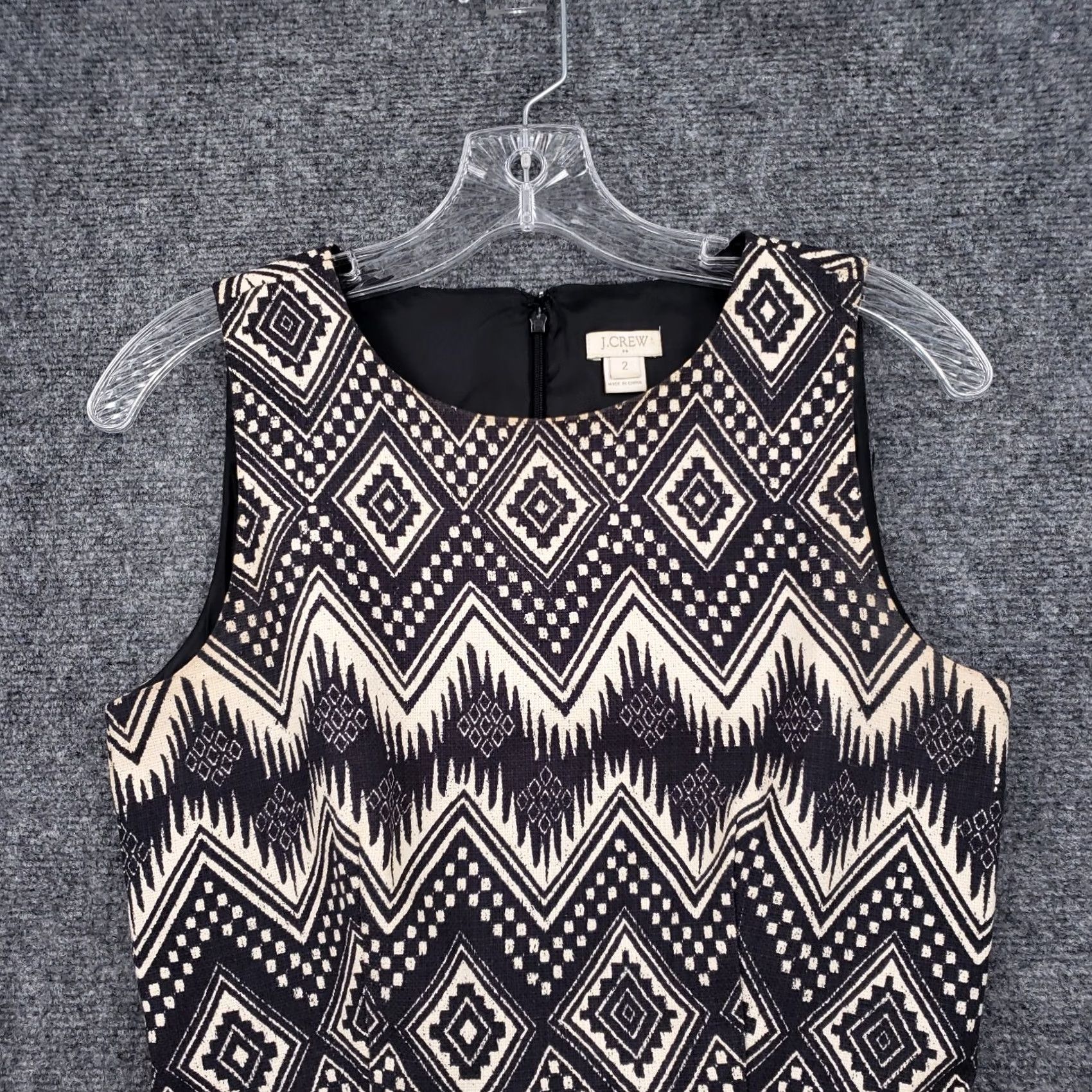 J.Crew J.CREW Dress Womens 2 Black Mini Sheath Tank Sleeveless Aztec Boho Tribal Geometric Pattern Knee Length Casual Party/Cocktail Dress Mens Size XS / US 0-2 / IT 36-38 - 3 Thumbnail