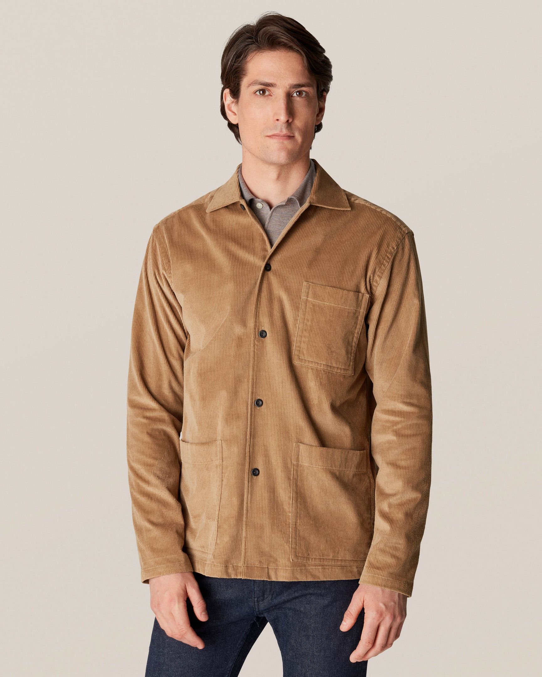 Eton ETON Overshirt Corduroy Brown Light Jacket Shirt Blazer Coat Size US L / EU 52-54 / 3 - 3 Thumbnail