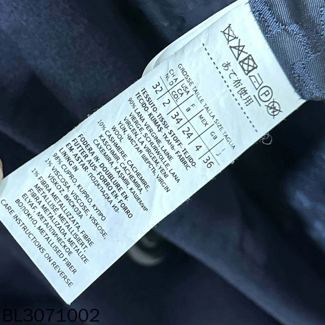 Max Mara MaxMara Navy Blue Long Wool Coat EU36 Size XS / US 0-2 / IT 36-38 - 4 Thumbnail