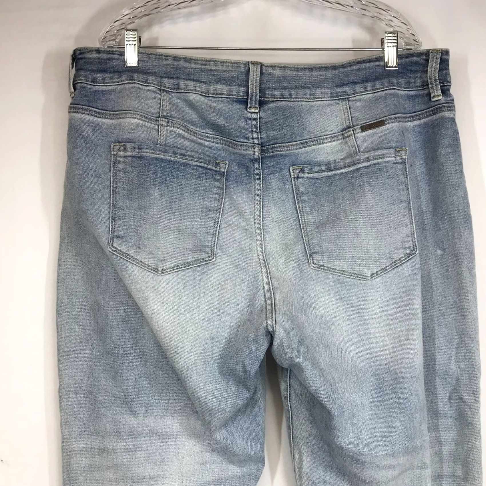Vintage KANCAN BLUE DENIM JEANS COTTON BLEND BUTTON FRAYED HEM 18 WOMEN'S Size 40" / US 18 - 6 Thumbnail