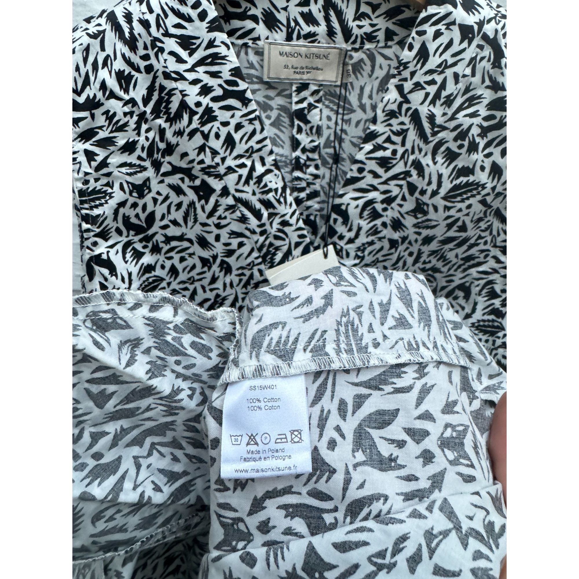 Maison Kitsune White & Black Fox Printed Sleeveless Dress Size M / US 6-8 / IT 42-44 - 4 Thumbnail