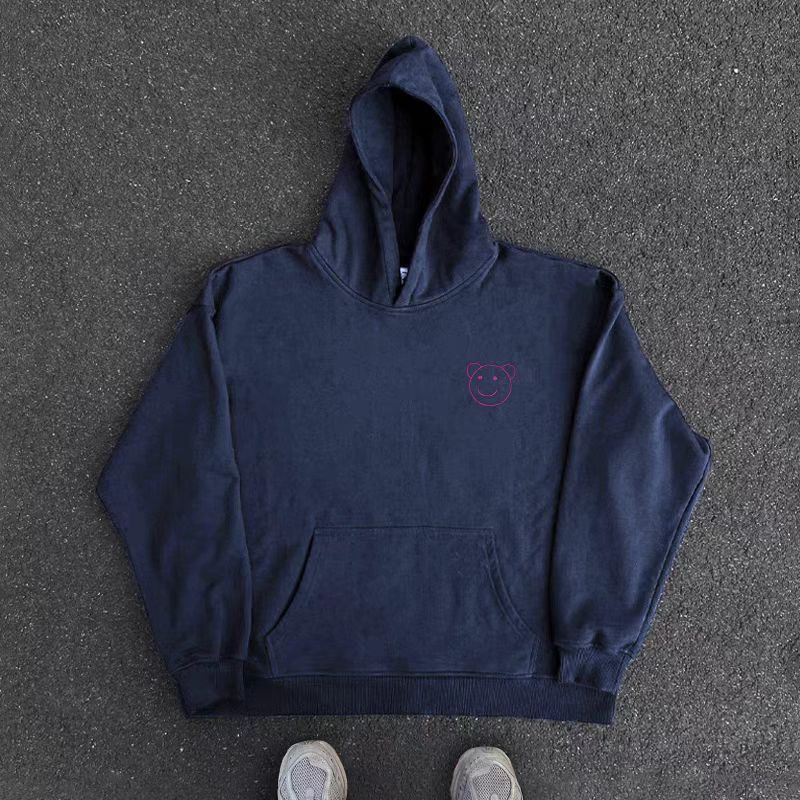 Japanese Brand Hip Hop Street Bear Print Loose Hooded Sweatshirt Size US L / EU 52-54 / 3 - 4 Thumbnail
