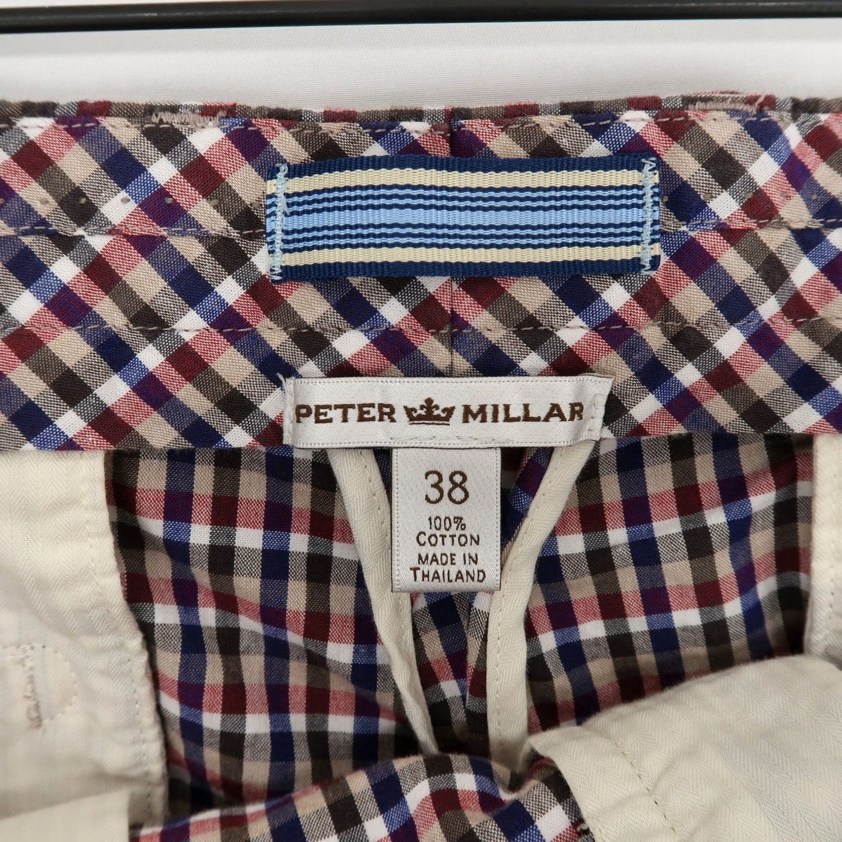 Peter Millar Peter Millar Shorts Mens 38 Red Blue Check Plaid Classic Fit Golf Casual Cotton - Preppy Style Size US 38 / EU 54 - 7 Thumbnail