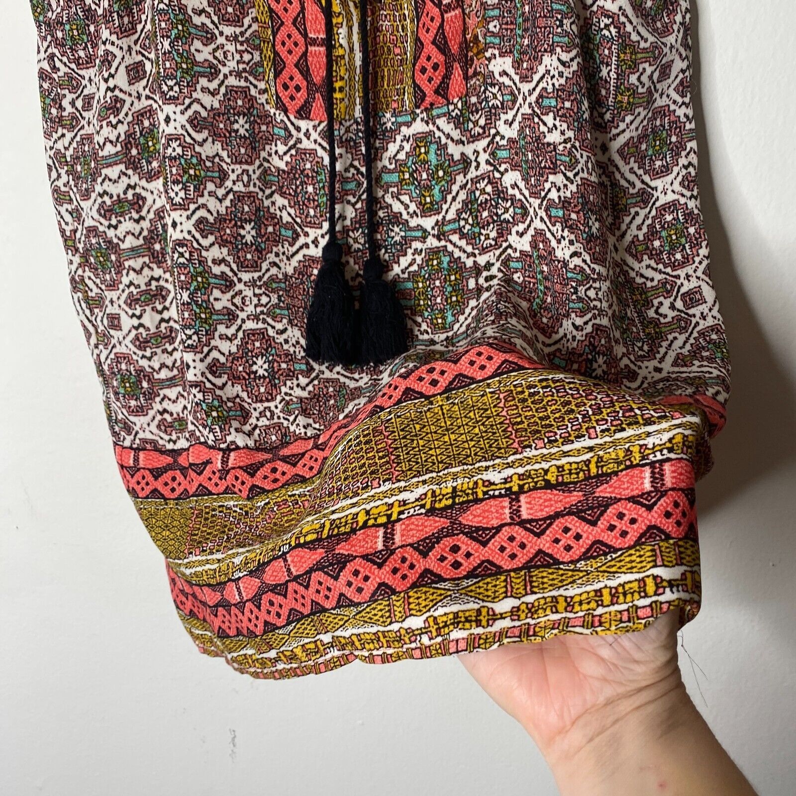 Other Braeve Brown Peach Multi Aztec Front Tie Sleeveless Tank XS Size XS / US 0-2 / IT 36-38 - 5 Thumbnail