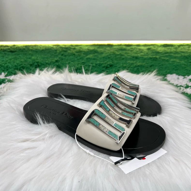Dior Dior Turquoise Letter Slide Sandals-2505 Size US 5.5 / EU 38 - 3 Thumbnail