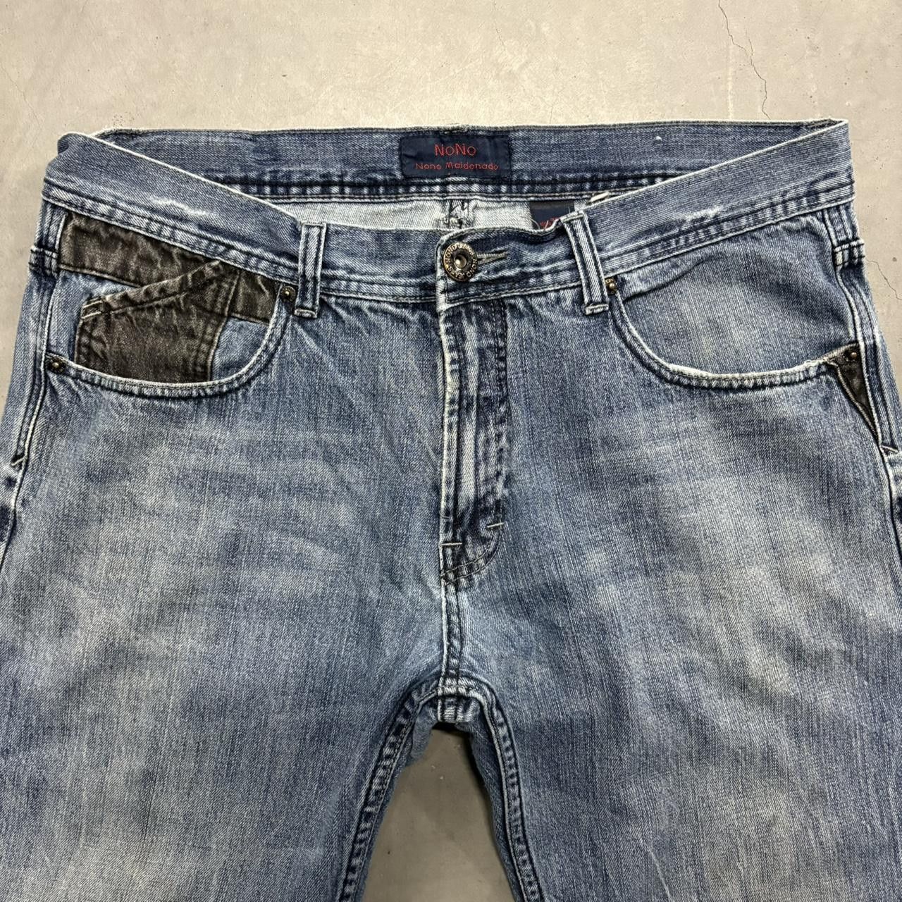 Vintage CRAZY Vintage Y2K/2000s Super Baggy NoNo Maldonado Designer Medium Wash Denim Jeans! Size US 36 / EU 52 - 4 Thumbnail
