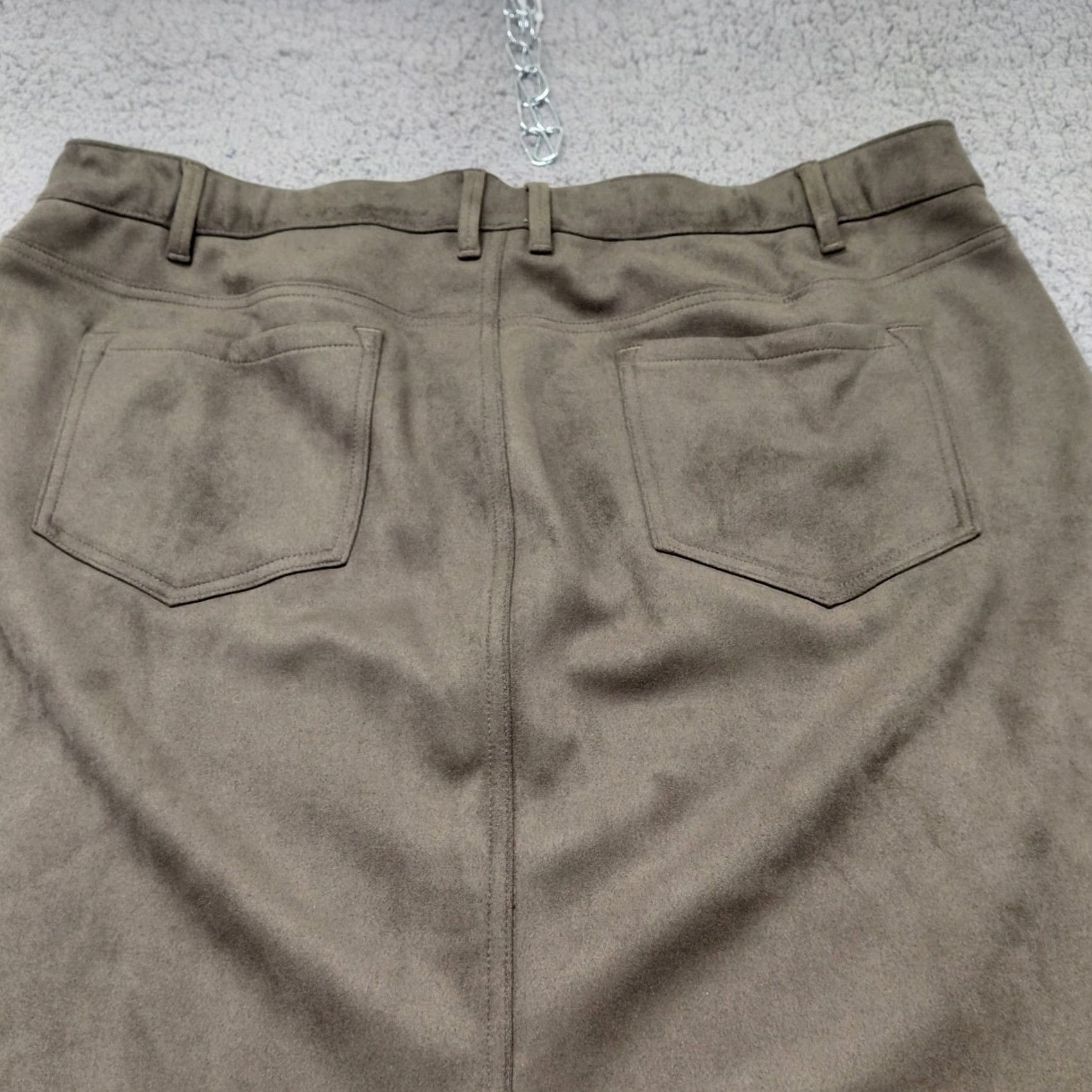J. Jill VINTAGE J.Jill Suede Skirt Womens Size 20 Maxi Vent Back Slit Brown Olive Fall Mens Womens Girl Boy? Size 42" / US 20 - 4 Thumbnail