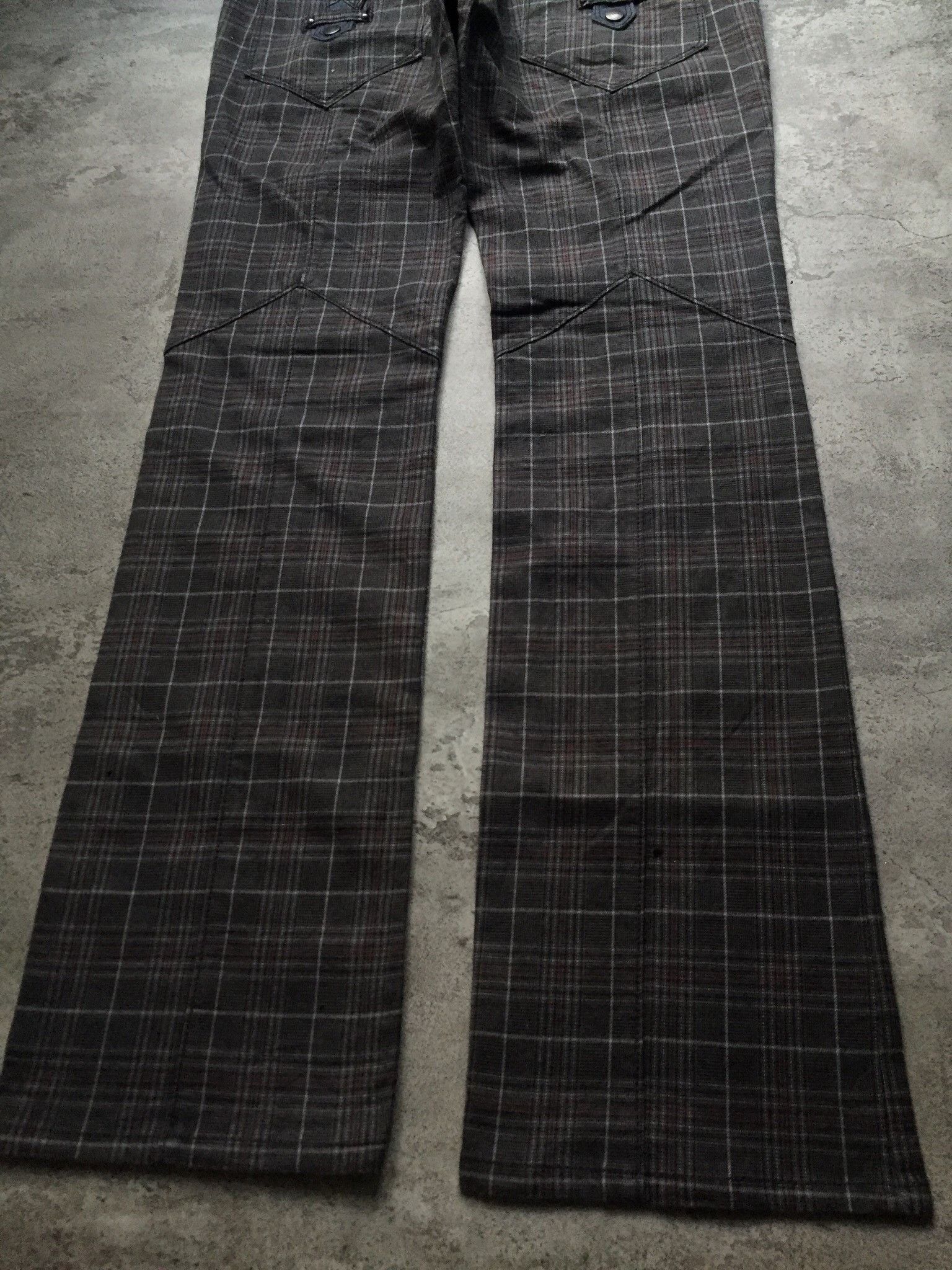 Nicole Club NCFM Flare Plaid Avant Garde Multi Pocket Pants Size US 33 - 6 Thumbnail