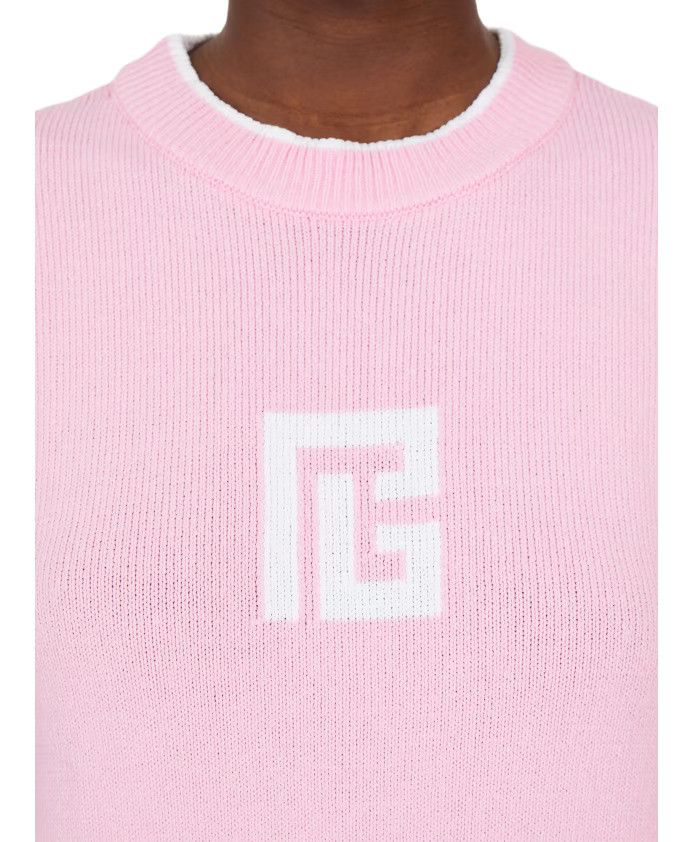 Balmain o1s1wg110526 Logo Crewneck Sweater in Pink Size S / US 4 / IT 40 - 5 Thumbnail