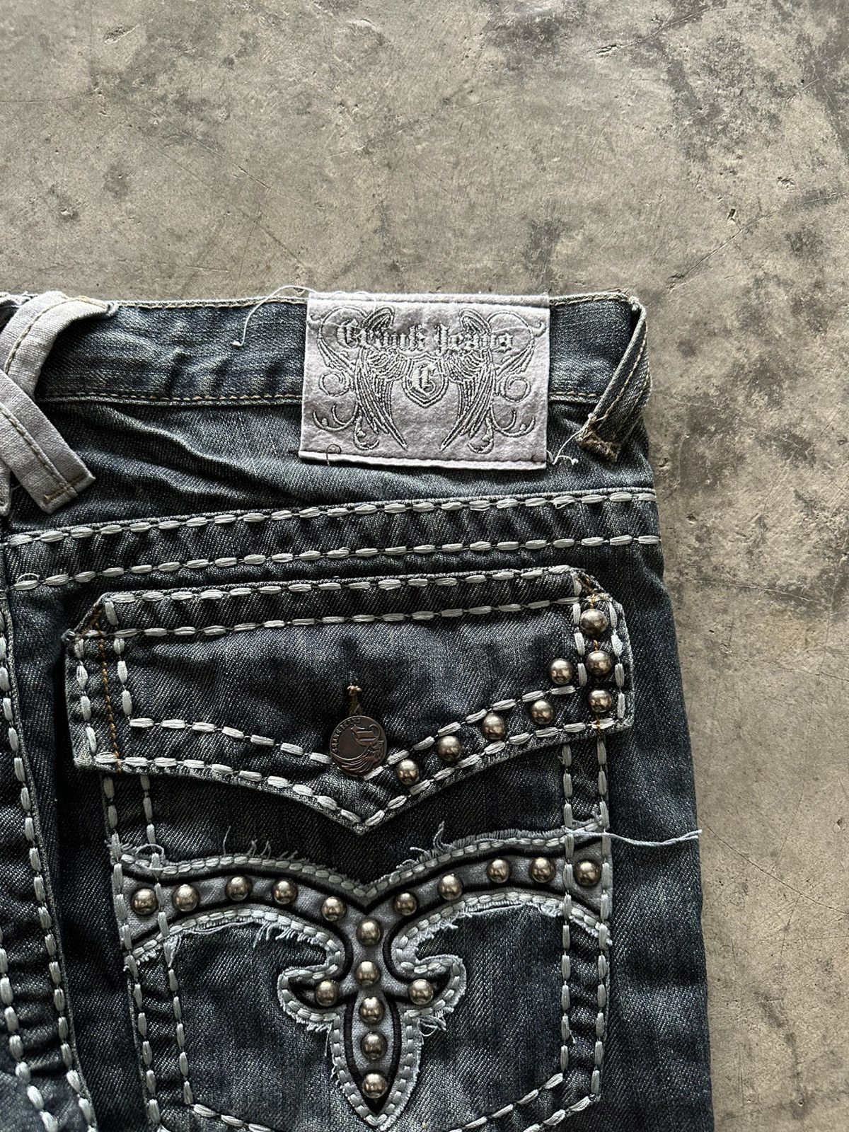 If Six Was Nine × Japanese Brand × Le Grande Bleu (L.G.B.) Japanese Y2K Whisker Wash Flared Jeans Size 34" / US 12 / IT 48 - 10 Thumbnail
