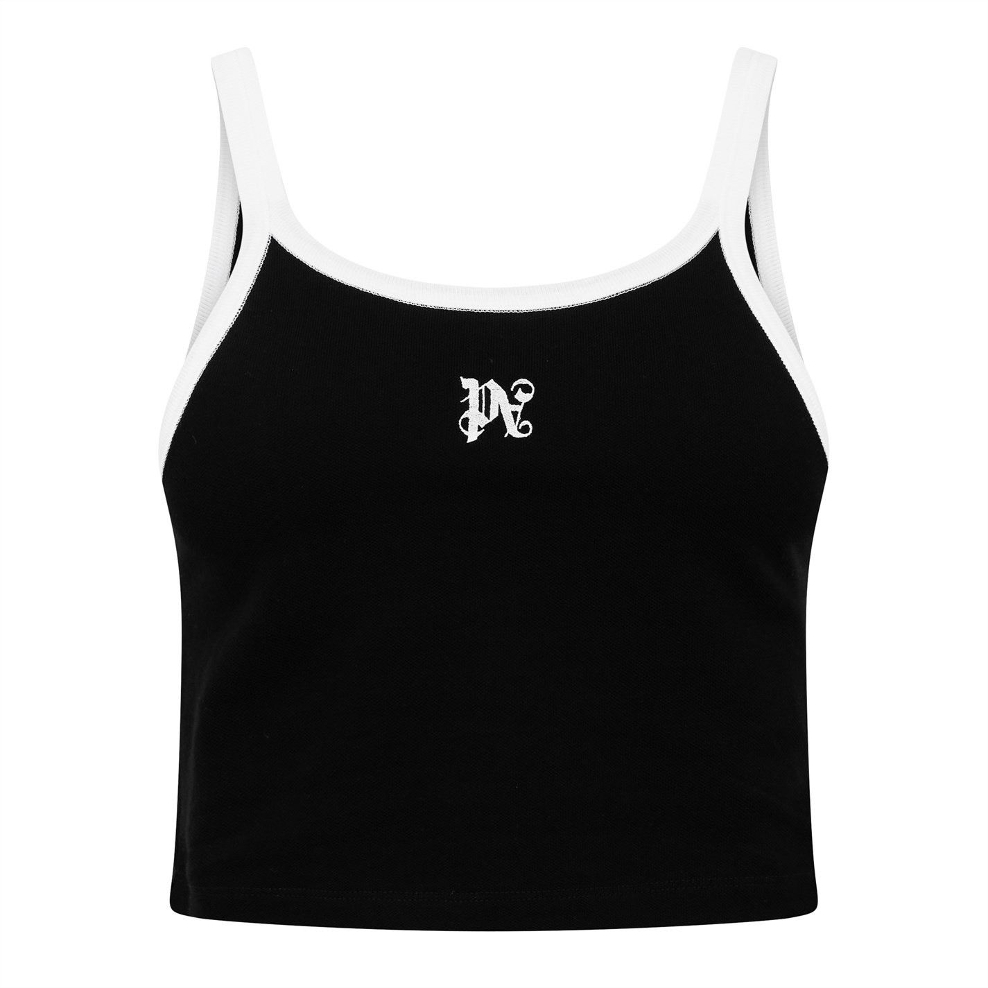 Palm Angels o1g2r1mq0325 Crop Top in Black & Off White Size XS / US 0-2 / IT 36-38 - 1 Thumbnail